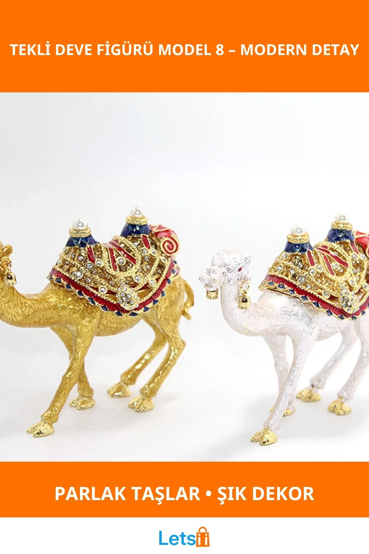 Swarovski Taşlı Şık Deve Figürü Model 8
