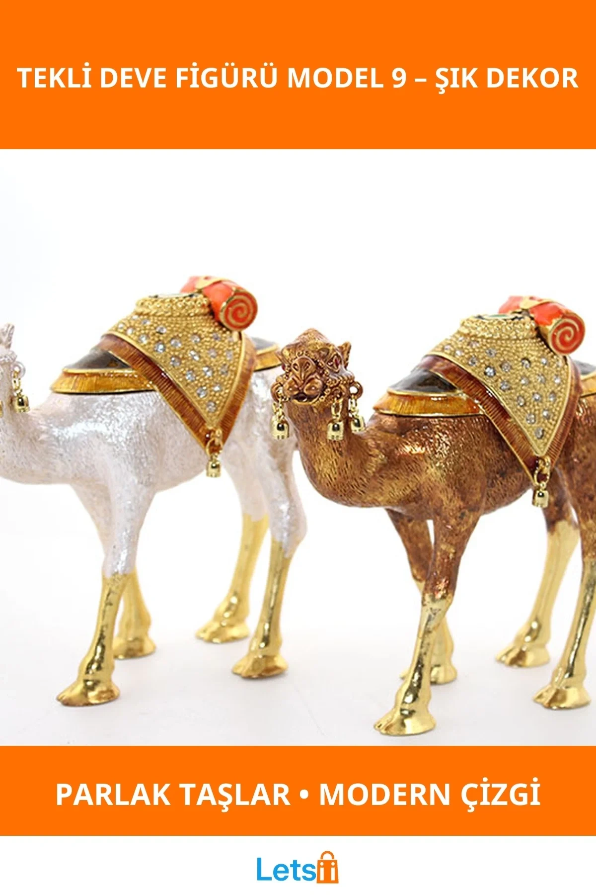Swarovski Taşlı Şık Tekli Deve Figürü Dekoratif Aksesuar