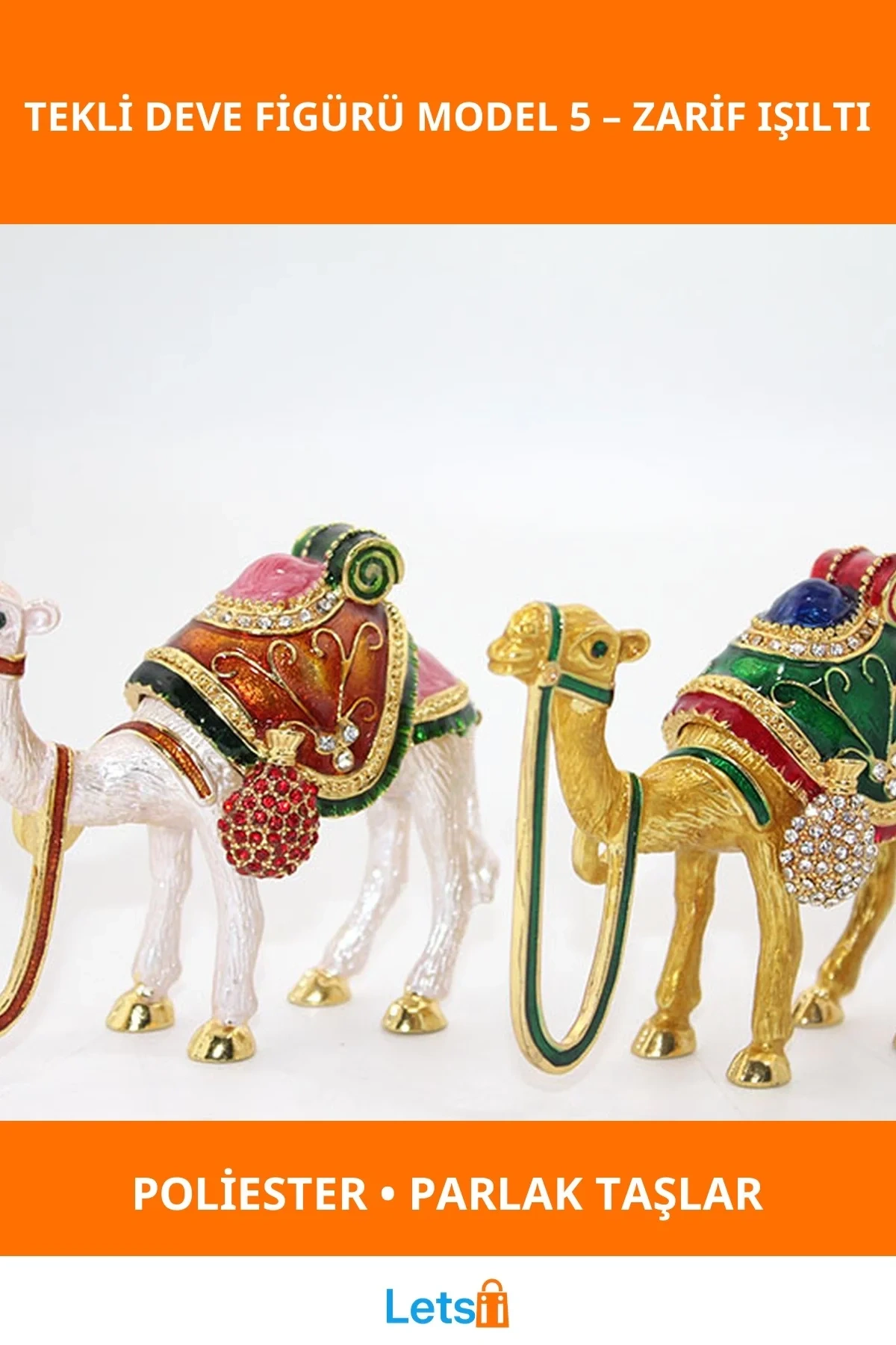 Swarovski Taşlı Zarif Tekli Deve Figürü