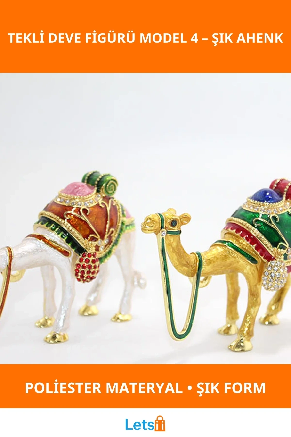 Swarovski Taşlı Zarif Tekli Deve Figürü