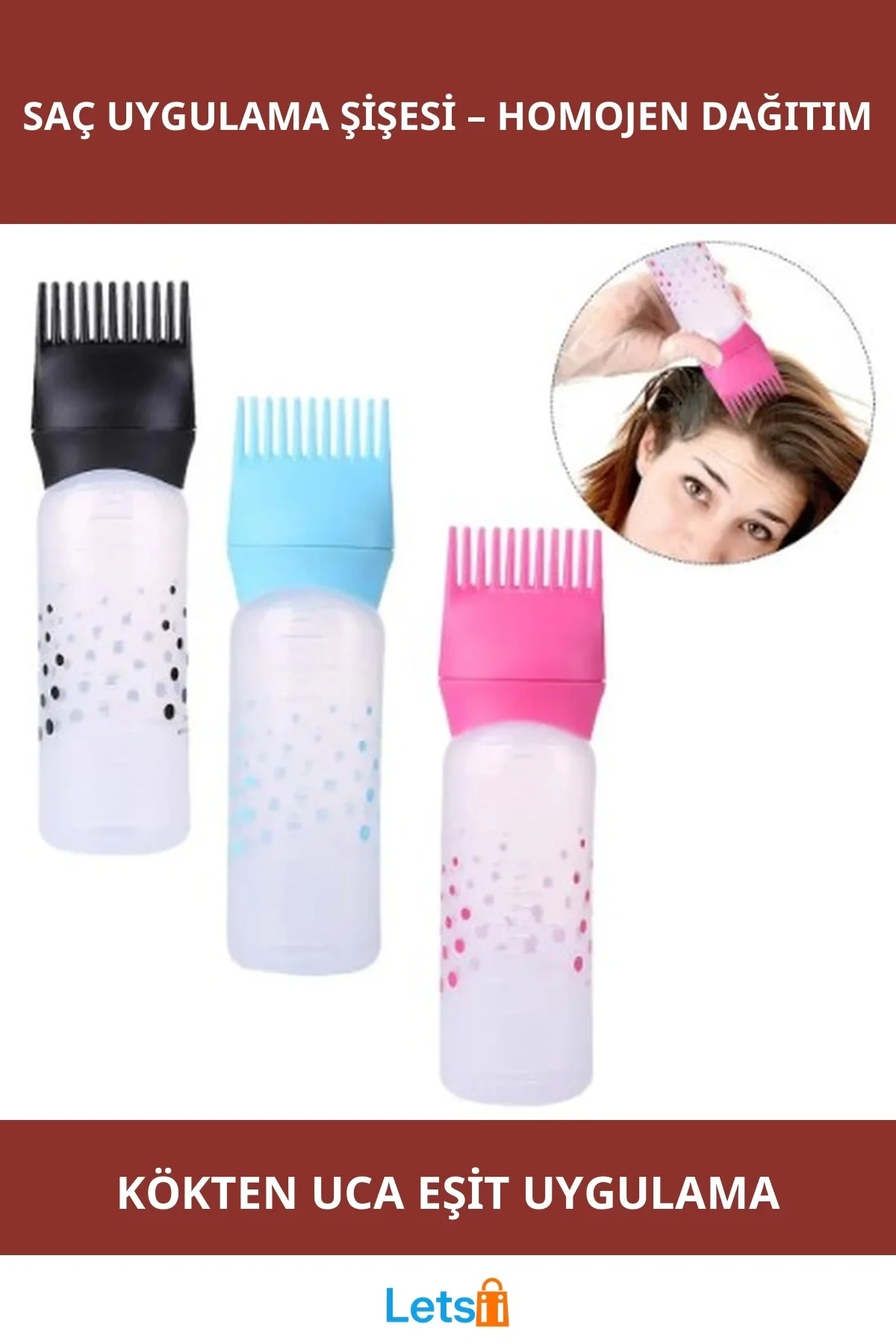 Taraklı Saç Uygulama Şişesi Saç Bakım Ürünleri İçin Pratik Çözüm