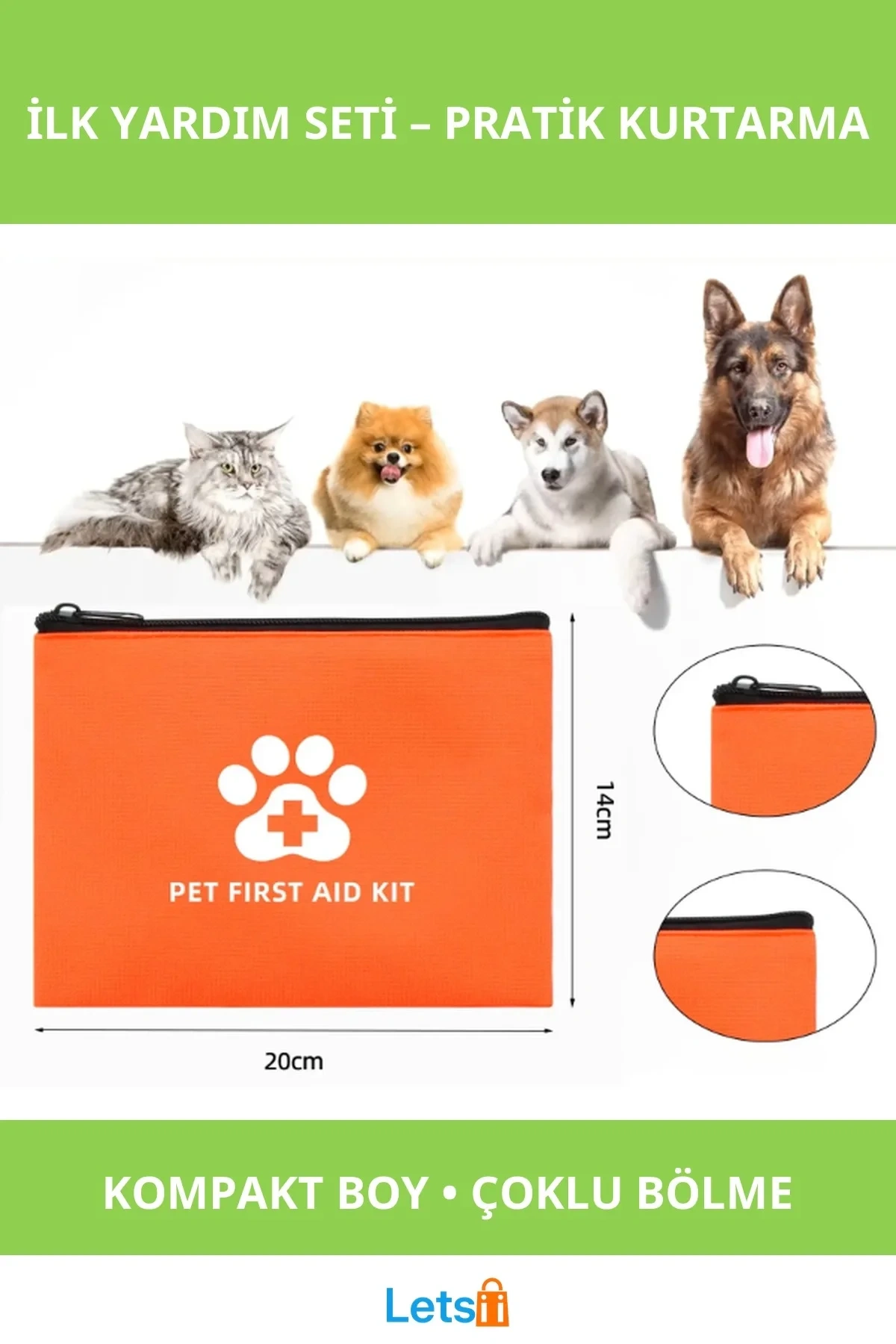 Taşınabilir Evcil Hayvan İlk Yardım Seti Çantası