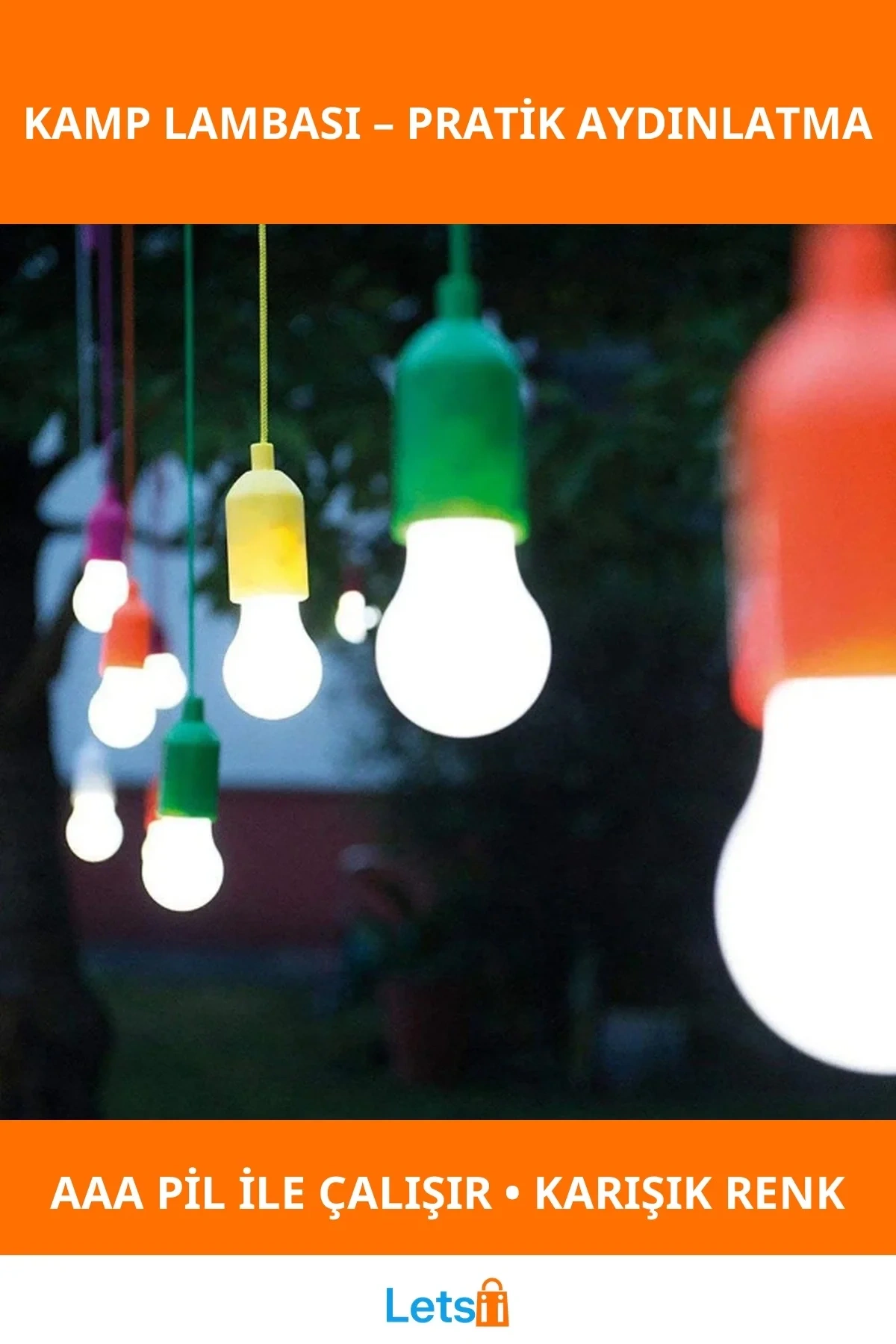 Taşınabilir Renkli Çek Yak Kamp Lambası