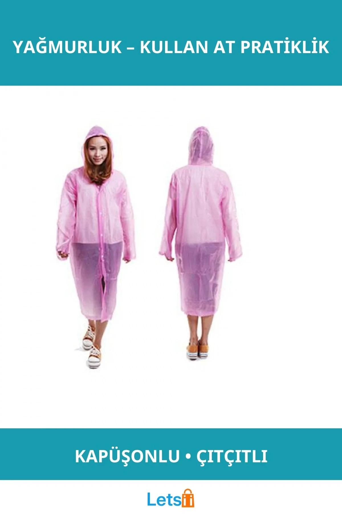 Tek Kullanımlık Kapüşonlu Yağmurluk Pratik ve Taşınabilir