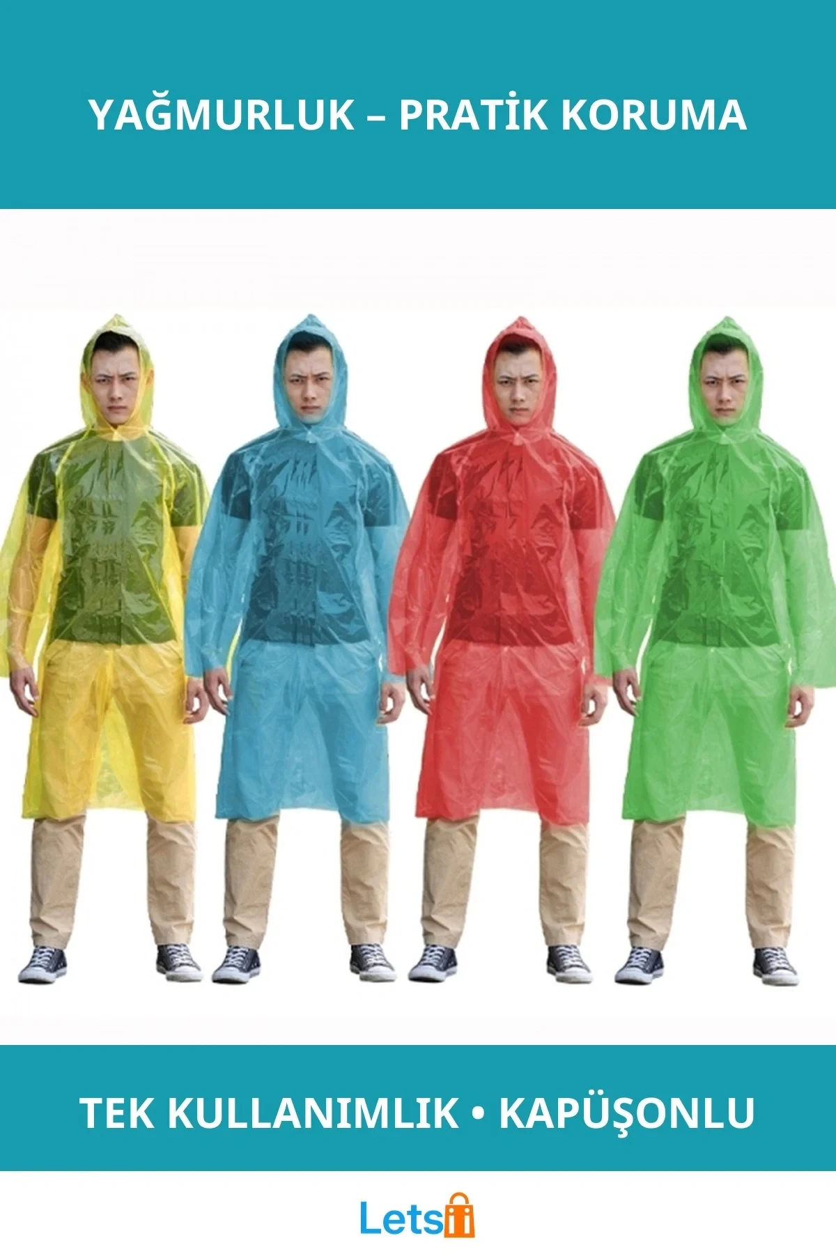 Tek Kullanımlık Su Geçirmez Yağmurluk 1 Adet