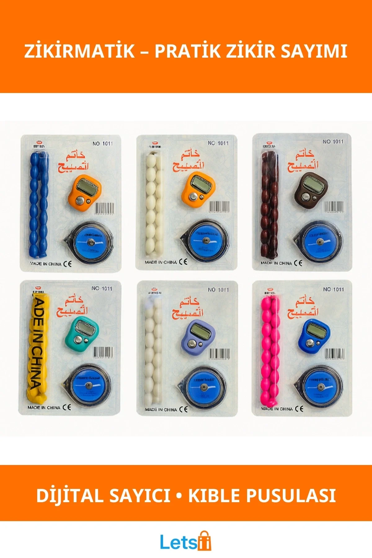 Tesbihli Kıble Pusulalı Yüzük Zikirmatik