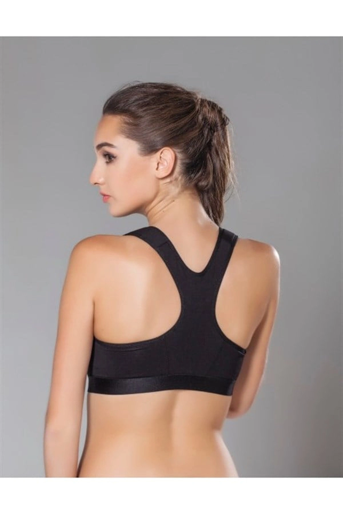 Toparlayıcı Sporcu Minimizer Sütyen Siyah Renk