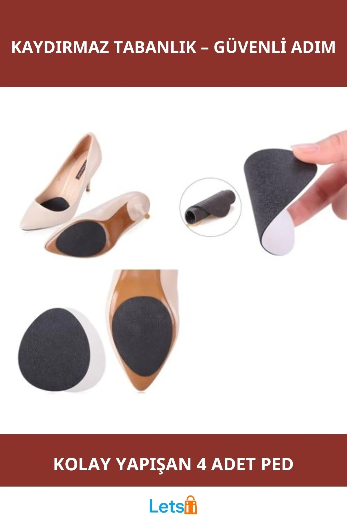 Topuklu Ayakkabı Altına Yapışan Kaydırmaz Tabanlık 2 Adet