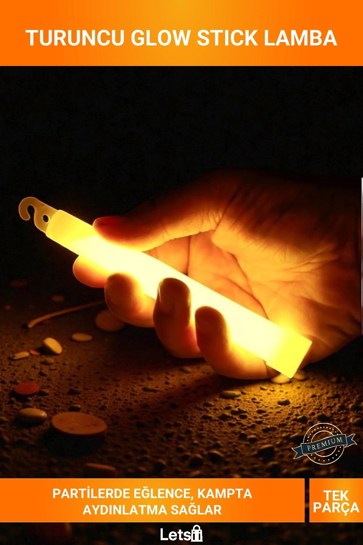 Turuncu Karanlıkta Parlayan Asılabilir Glow Stick Lamba