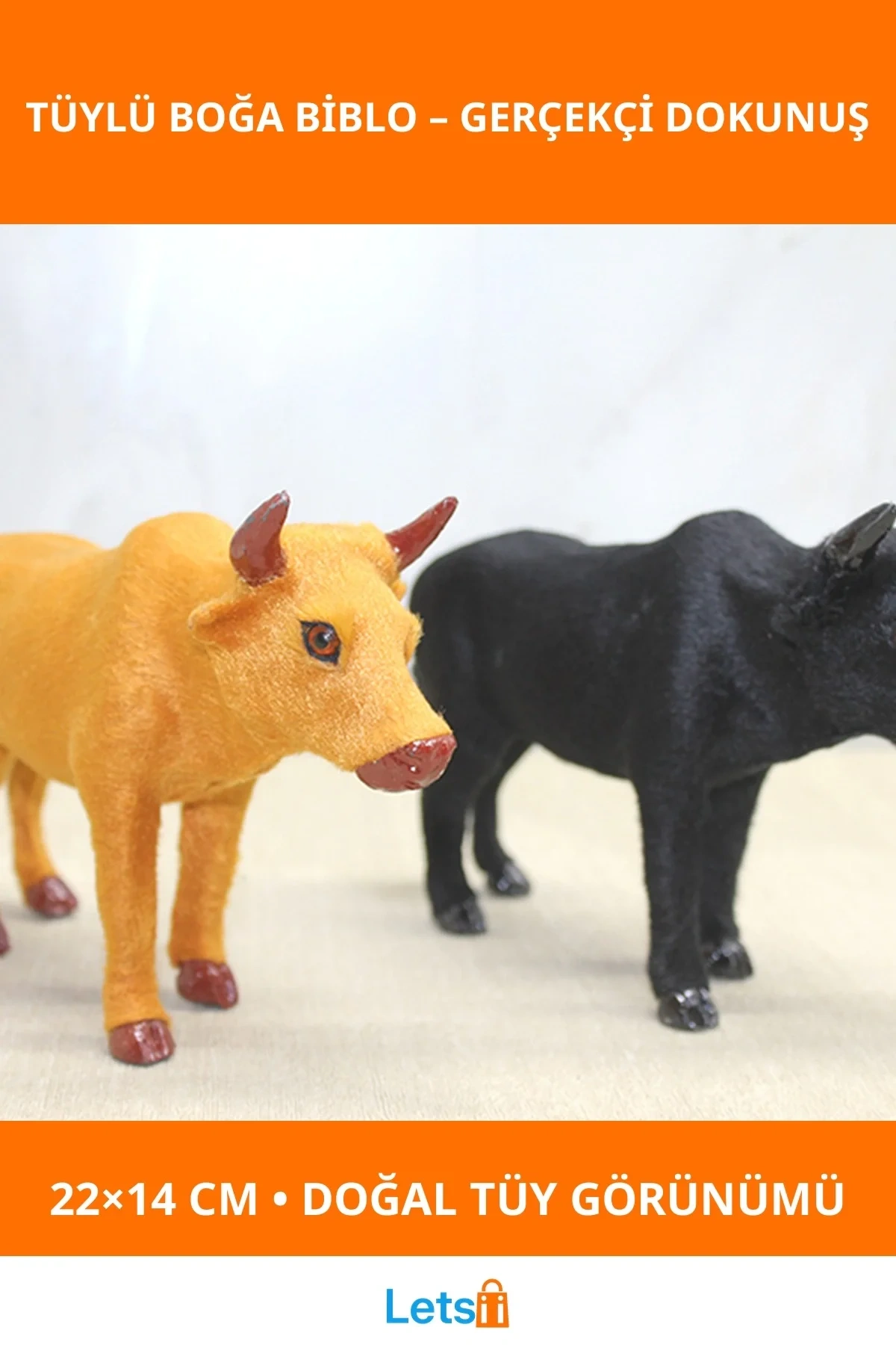 Tüylü Boğa Biblosu 22x14 cm Dekoratif Figür