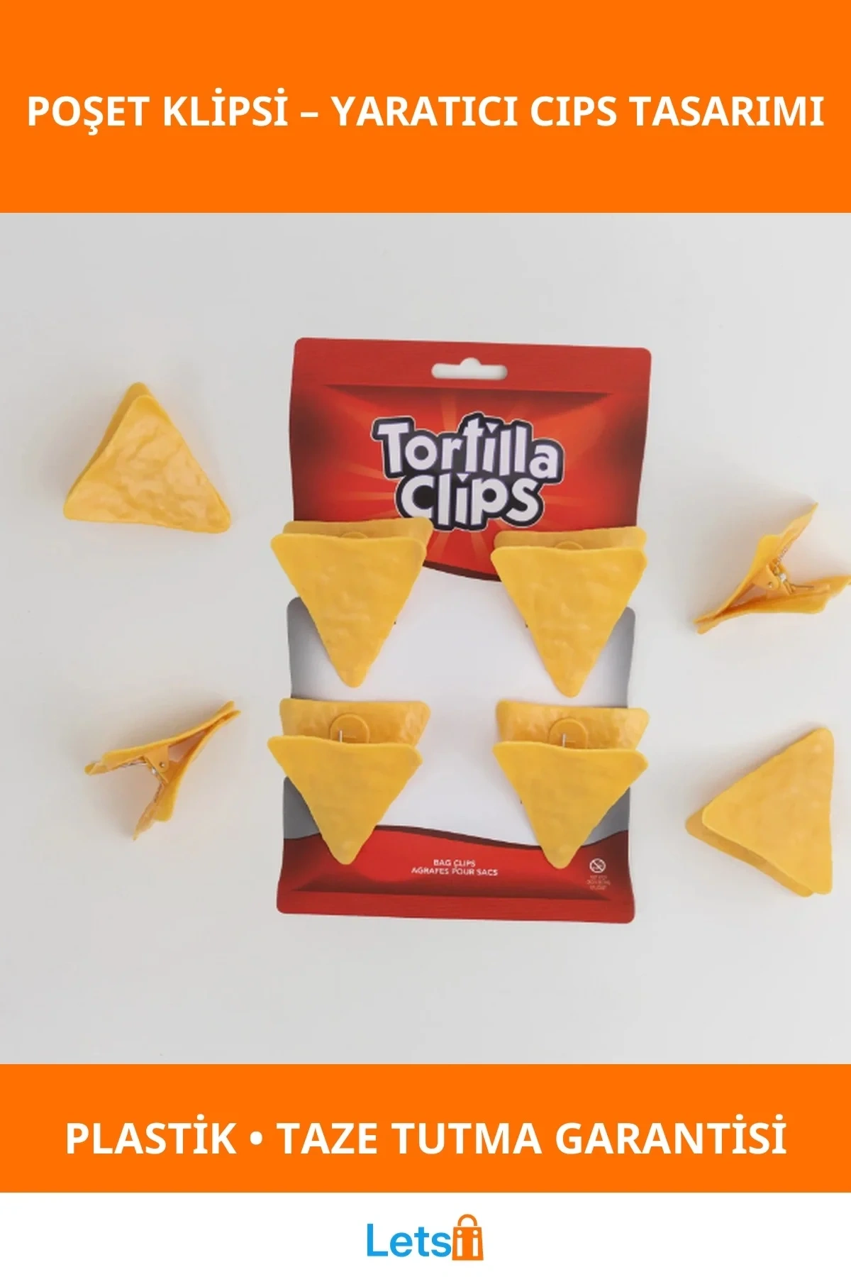 Üçgen Cips Şeklinde Poşet Klipsleri Eğlenceli ve Fonksiyonel