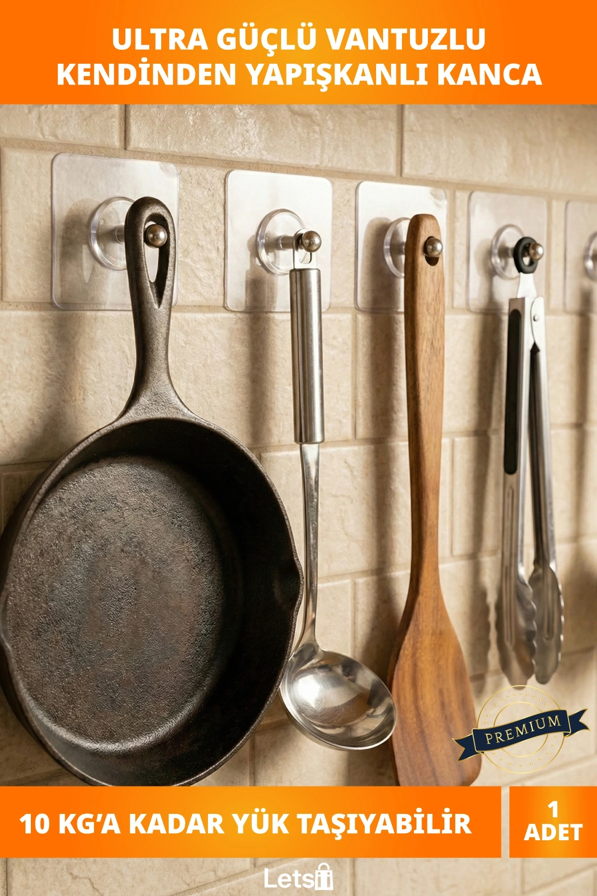 Ultra Güçlü Vantuzlu Kendinden Yapışkanlı Kanca 10 kg Kapasite