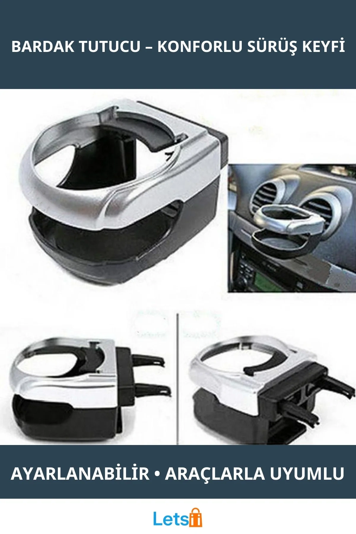 Universal Araç İçi Bardak Tutucu Ergonomik Ayarlanabilir