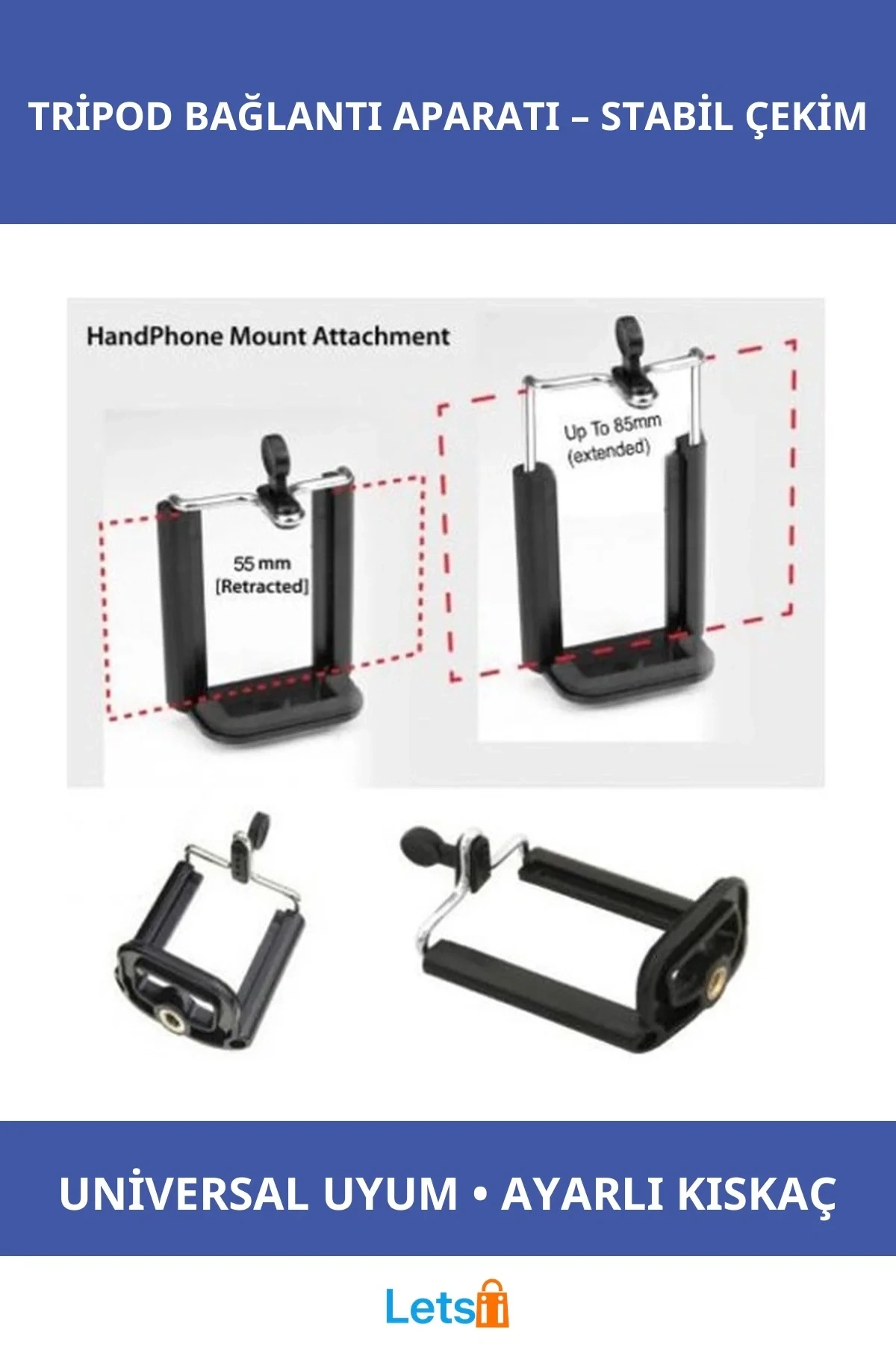 Universal Cep Telefonu Tripod Bağlantı Aparatı