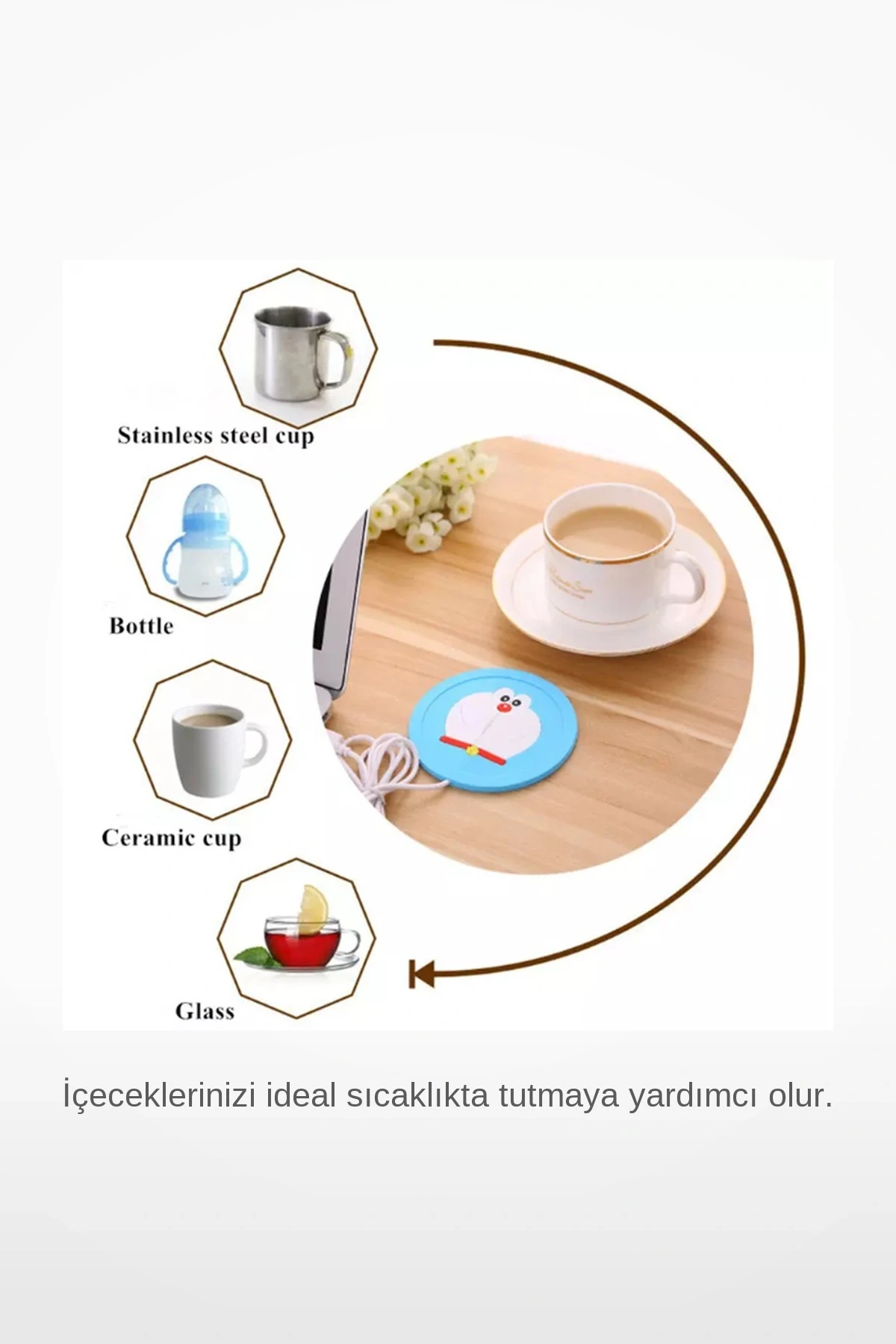 USB Bardak Altlığı Isıtıcı Silikon Kahve Çay Isıtma Pedi