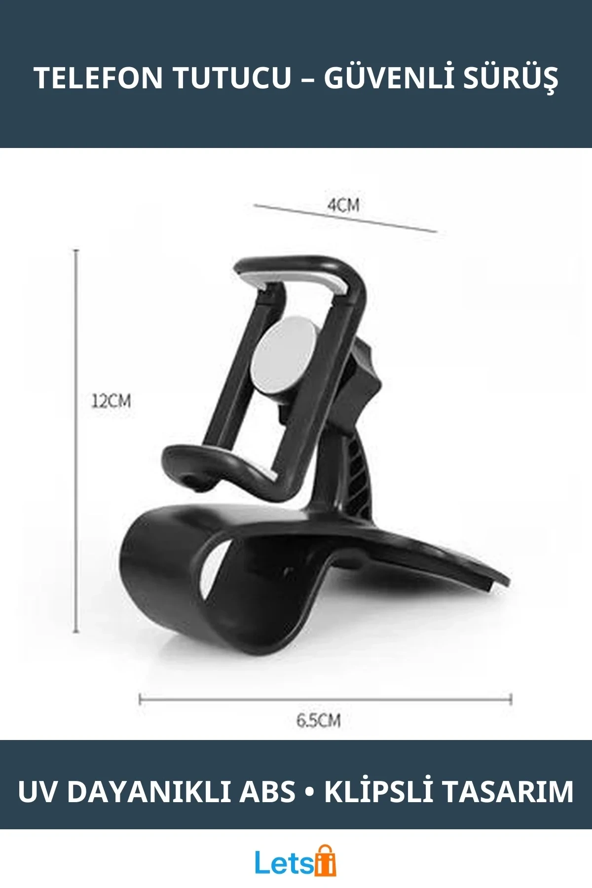 UV Dayanıklı Kaymaz Silikon Pedli Çok Amaçlı Araç Gösterge Paneli Telefon Tutucu