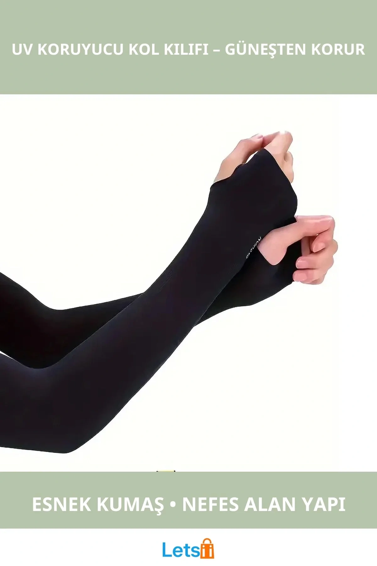 Uzun Kollu UV Koruyucu Esnek Kol Kılıfı Günlük ve Spor Kullanım için