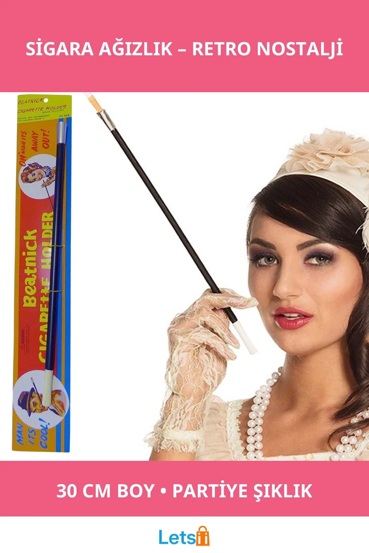 Uzun Retro Sigara Ağızlık Parti Aksesuarı 30 cm