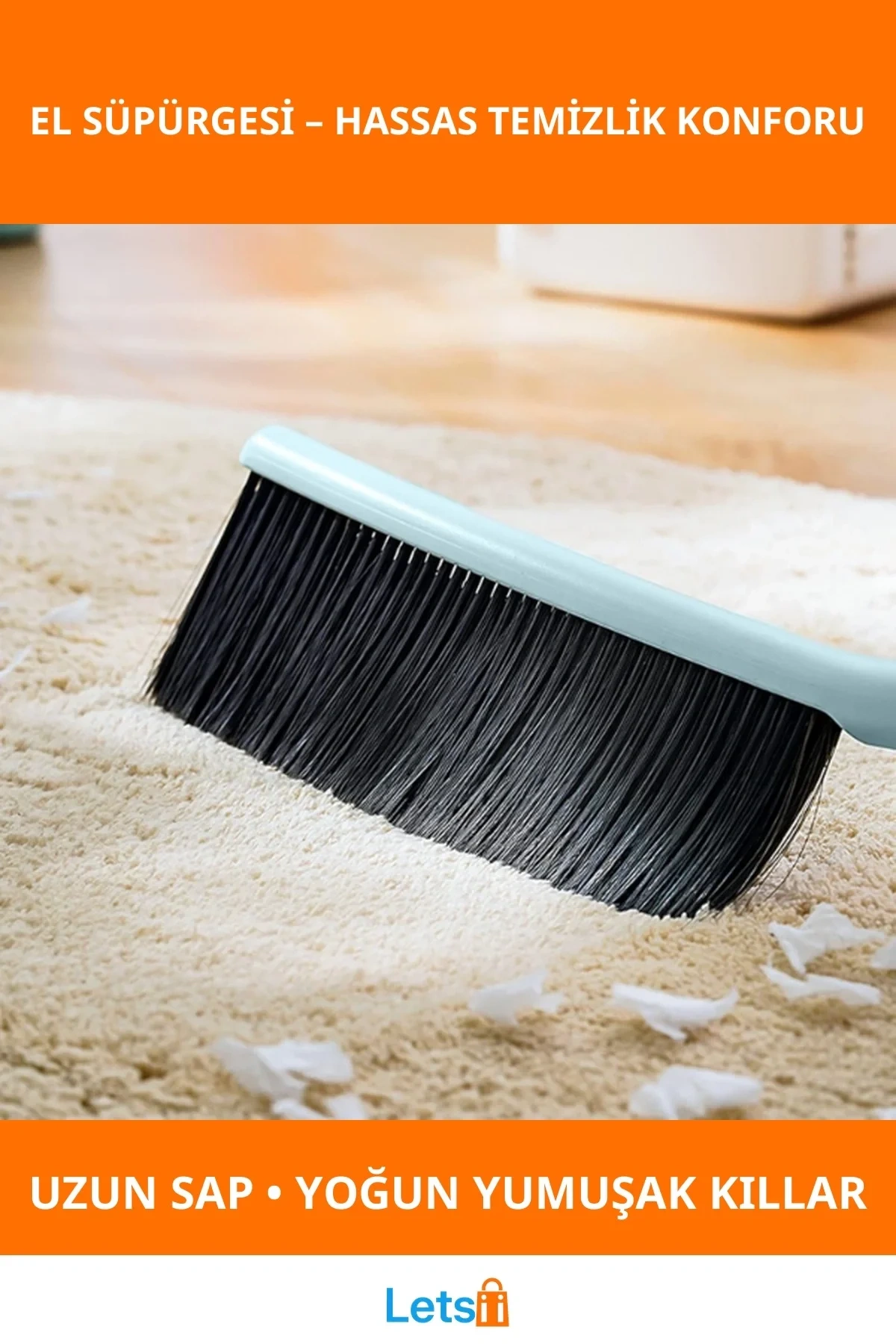 Uzun Saplı Dayanıklı Yumuşak Kıllı Temizlik Fırçası