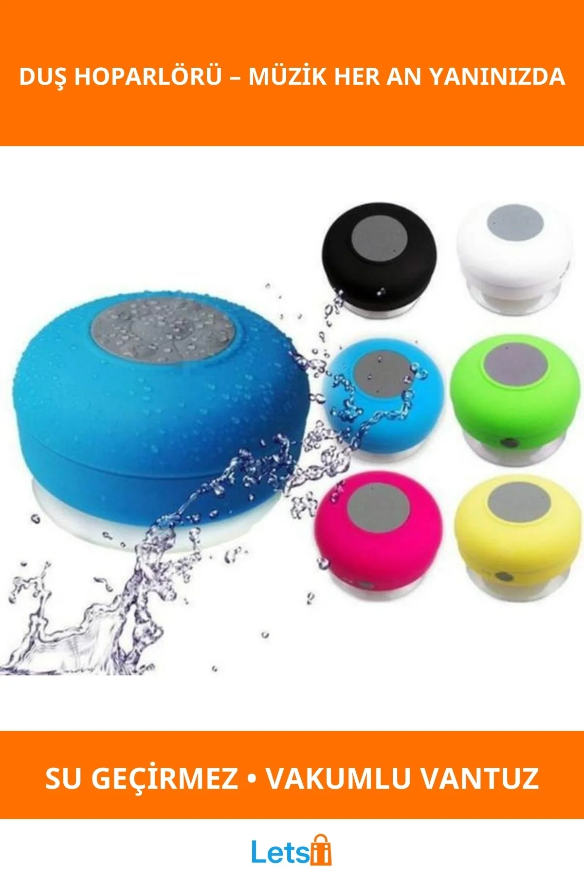 Vakumlu Su Geçirmez Bluetooth Mini Duş Hoparlörü