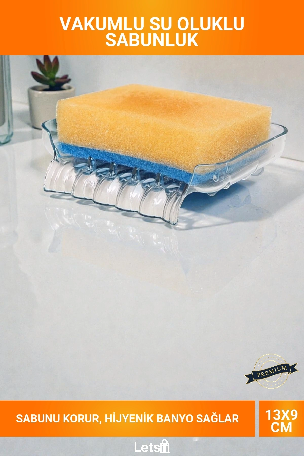 Vakumlu Su Oluklu Sabunluk Banyo Mutfak Hijyenik Sabunluk