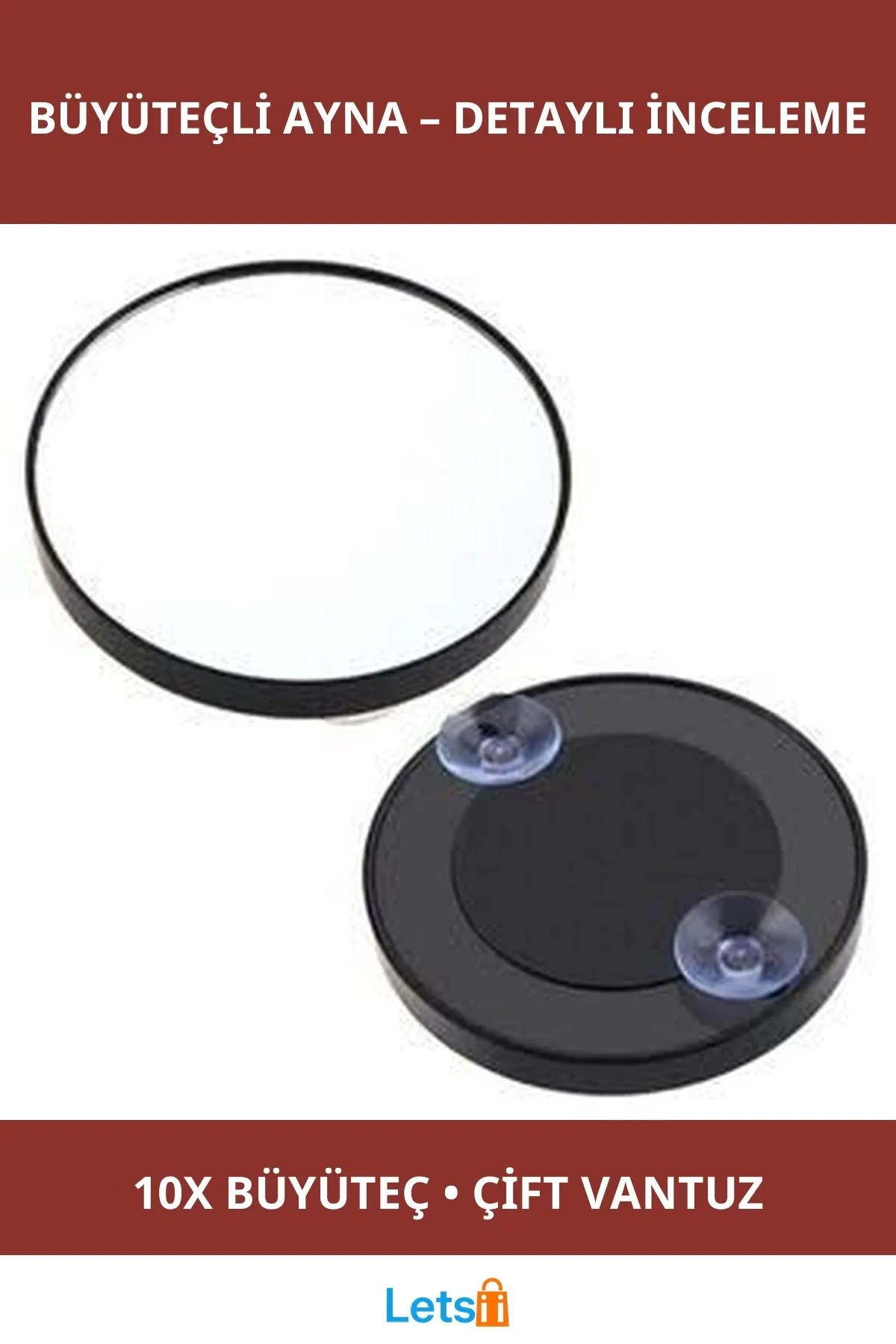 Vantuzlu 10x Büyüteçli Makyaj ve Tıraş Aynası