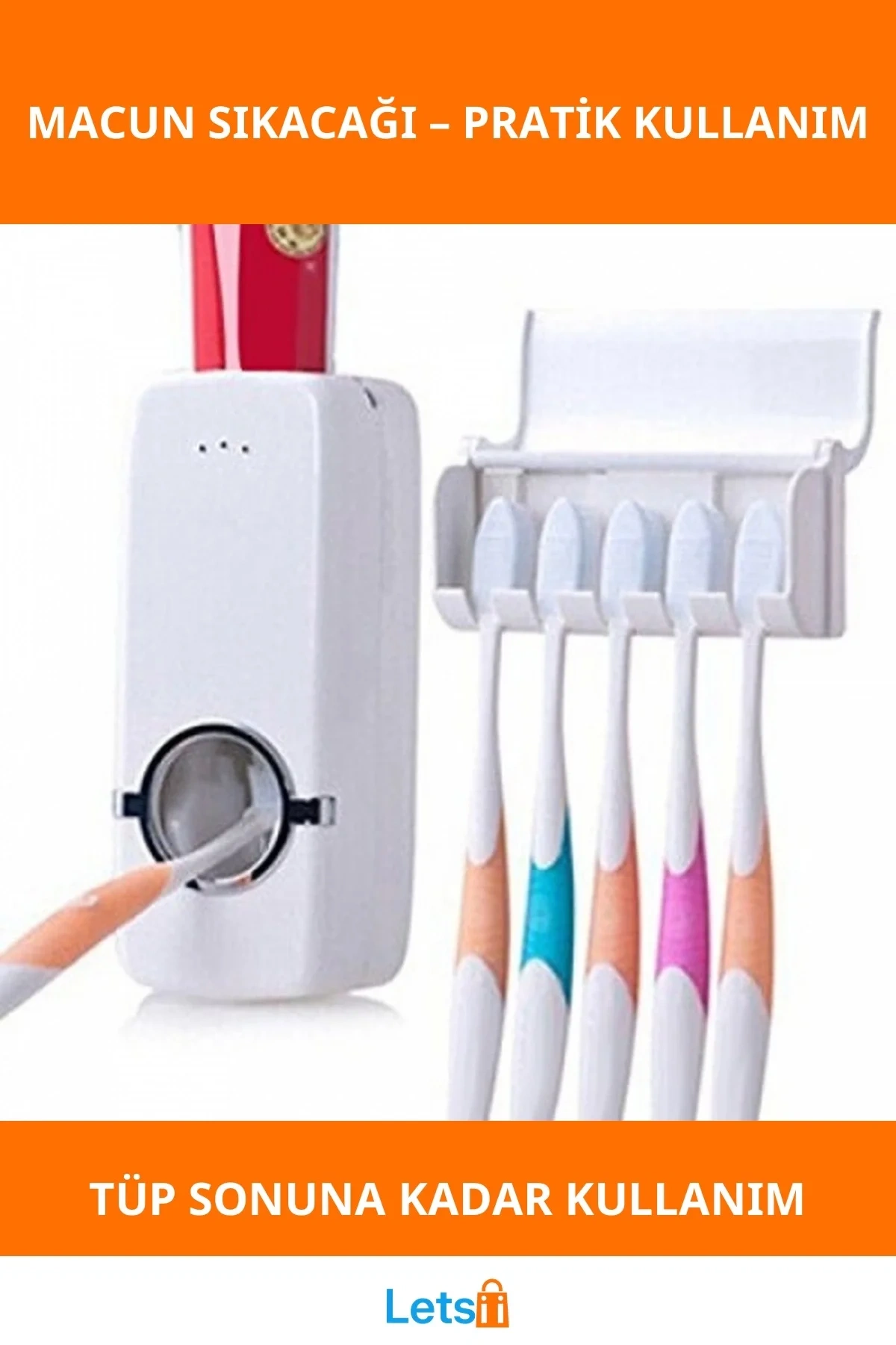 Vantuzlu Diş Macunu Sıkacağı ve Fırçalık Organizatörü