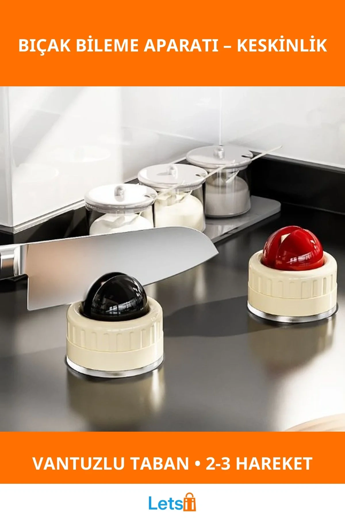 Vantuzlu Güvenli Keskinleştirici Bıçak Bileme Aparatı