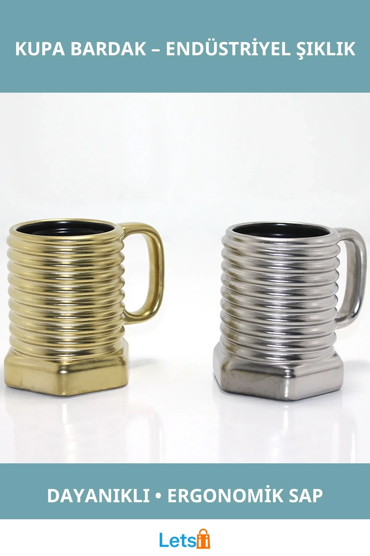 Vida Tasarımlı Endüstriyel Şık Kupa Bardak