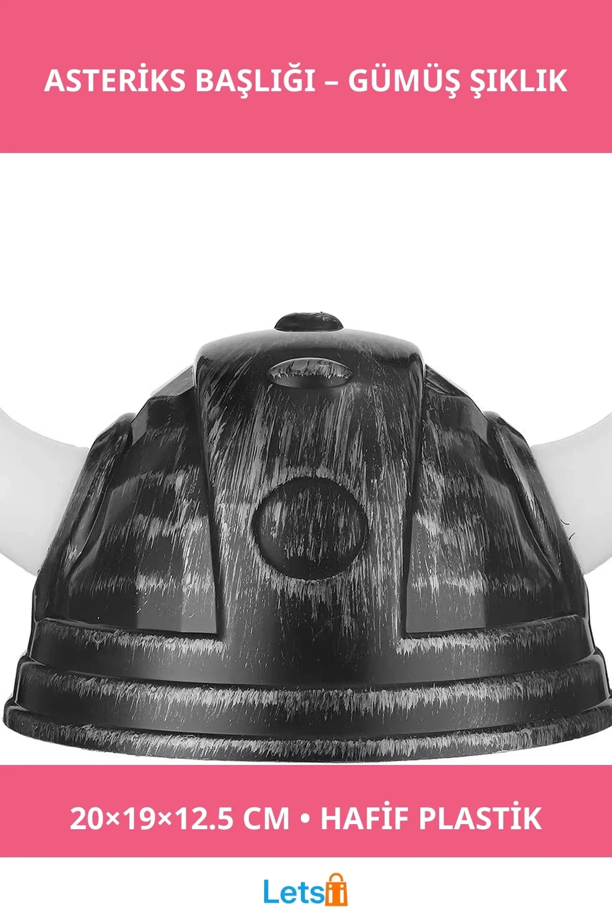 Viking Asteriks Gümüş Renkli Eğlenceli Kostüm Başlığı