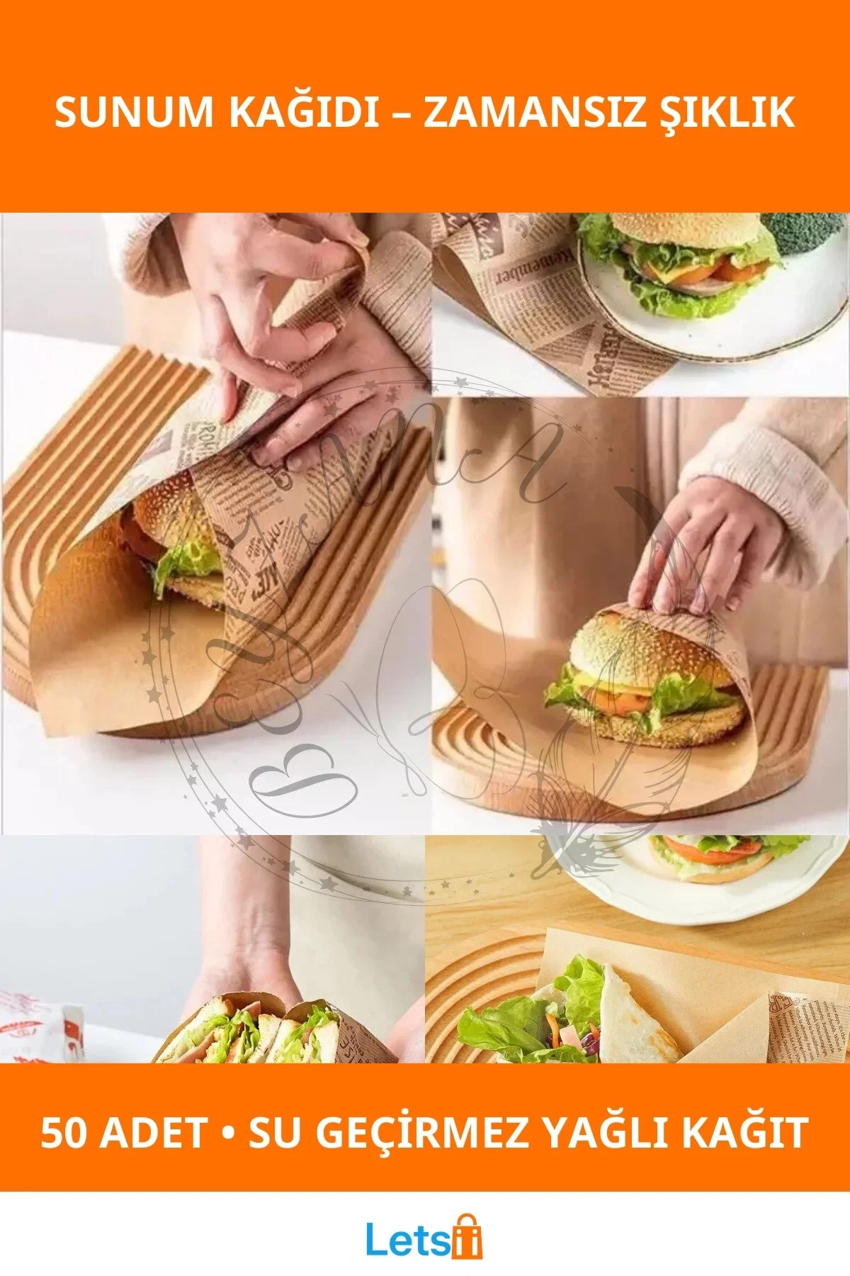 Vintage Gazete Desenli Su Geçirmez Dayanıklı Sunum Kağıdı 50 Adet