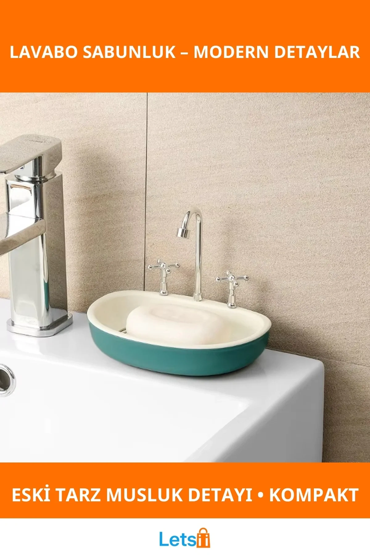 Vintage Modern Lavabo Şeklinde Sabunluk Plastik