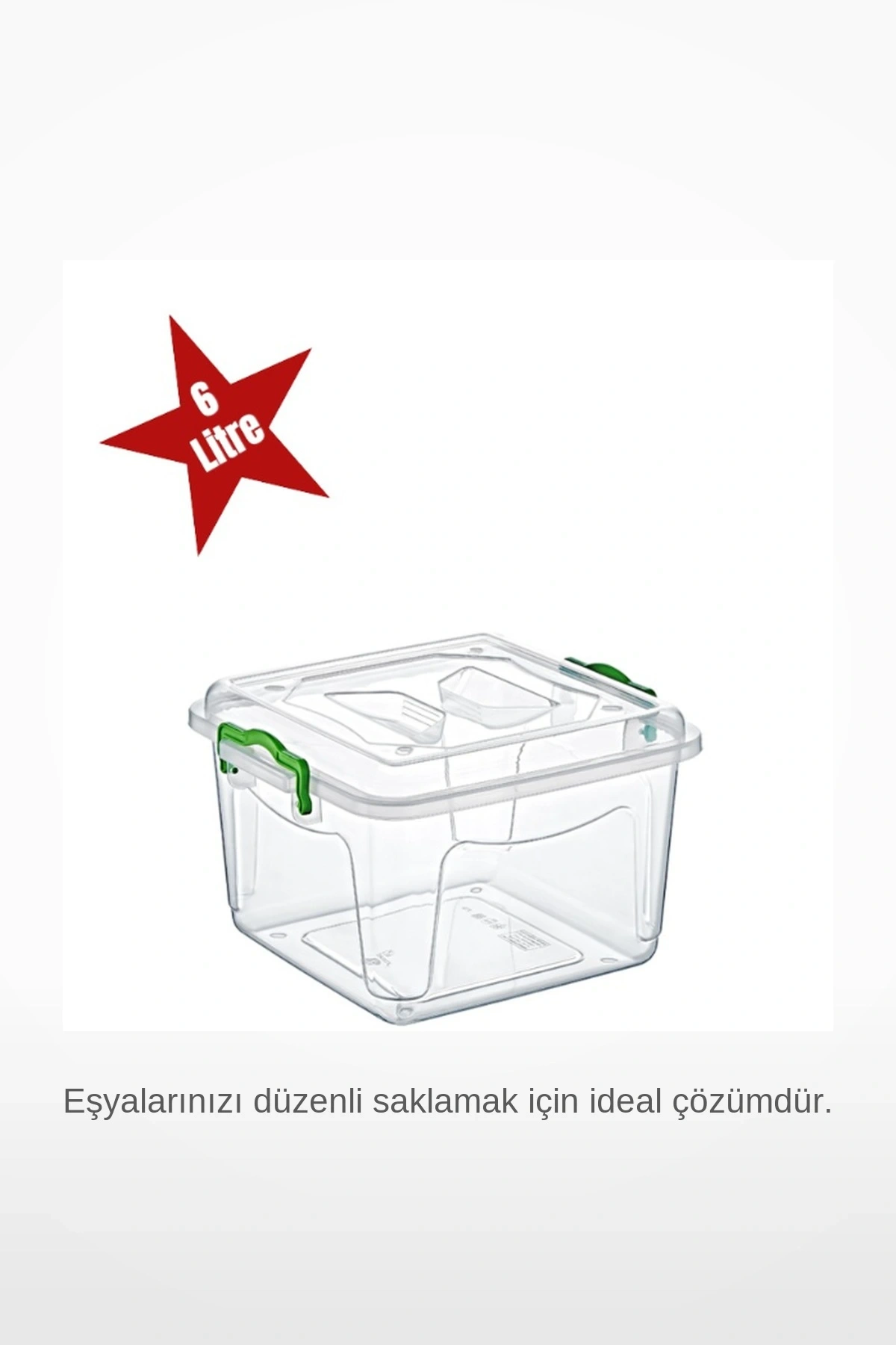 XXL Boy Şeffaf Güçlü Klipsli 6 Litre İstiflenebilir Çok Amaçlı Oyuncak Bakliyat Saklama Kutusu