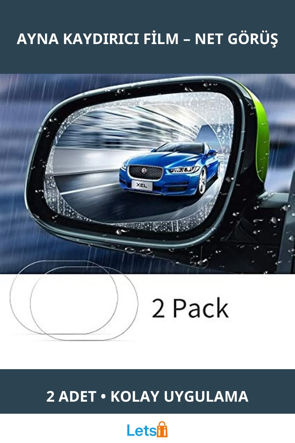 Yağmur Kaydırıcı Oto Dış Ayna Filmi 2 Adet
