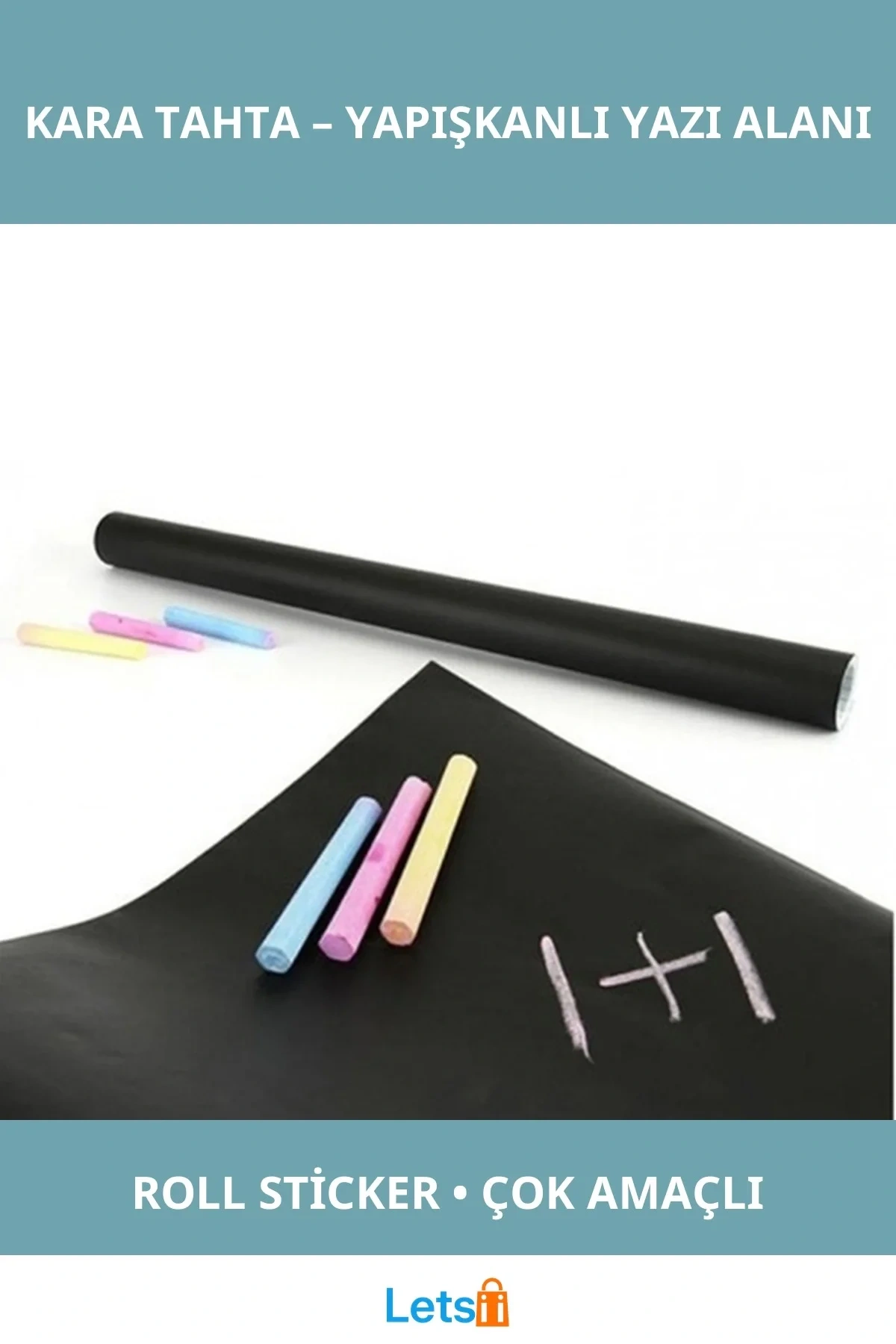 Yapışkanlı Kara Tahta Sticker 30cmx100cm Suya Dayanıklı Eğitim Araçları