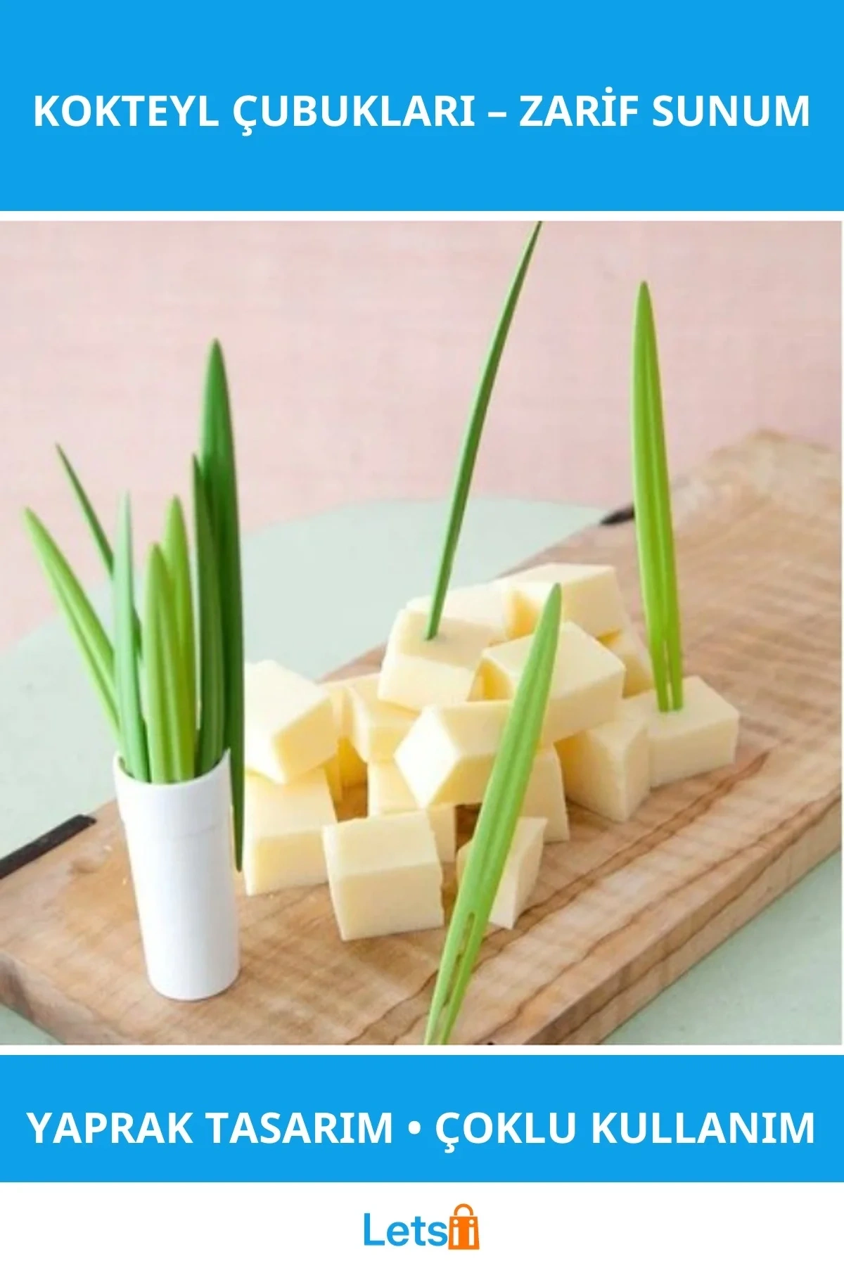 Yaprak Şeklinde Dayanıklı Kokteyl Çubukkları 10 Adet
