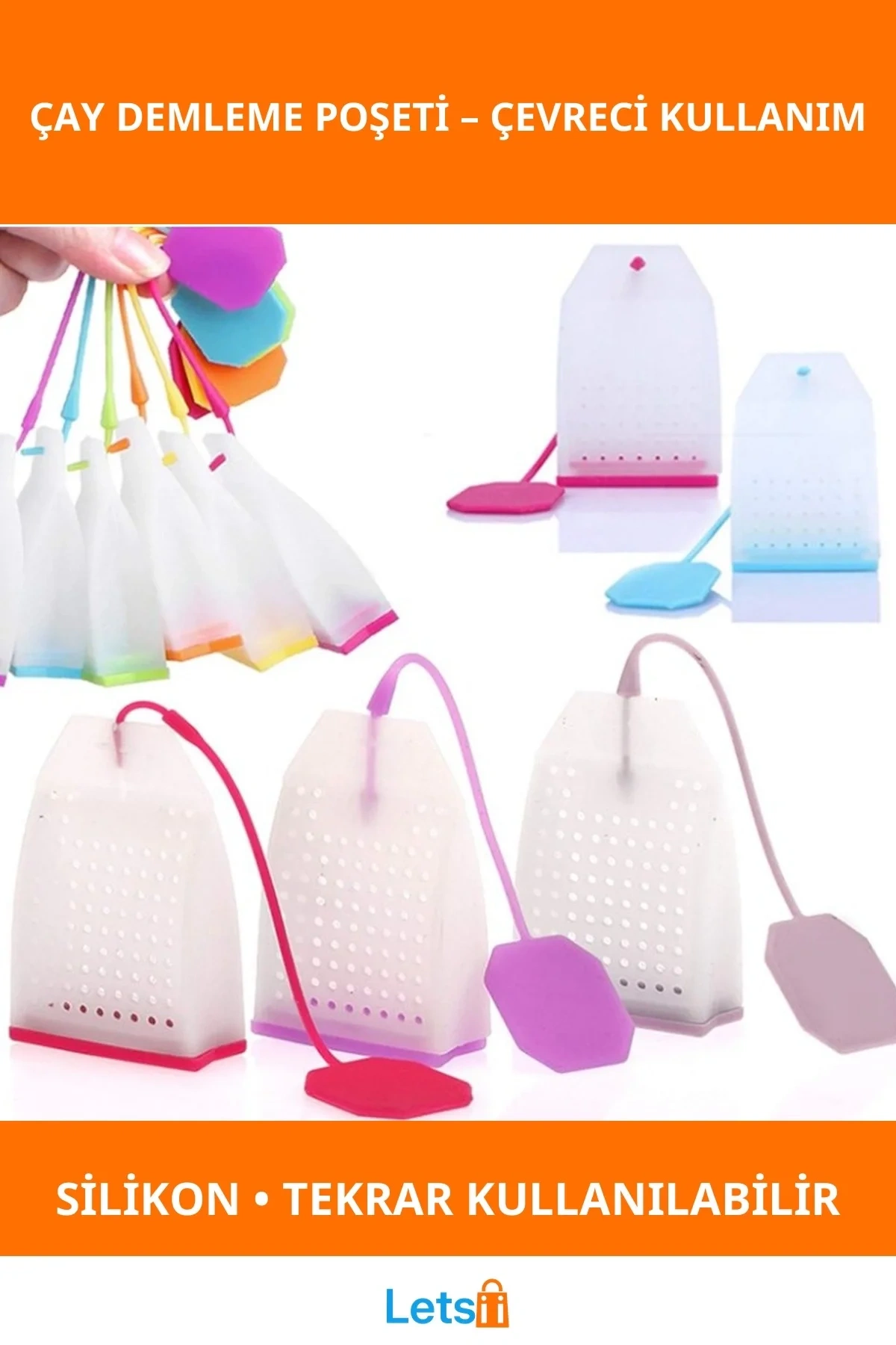 Yeniden Kullanılabilir Çevre Dostu Silikon Çay Demleme Poşeti