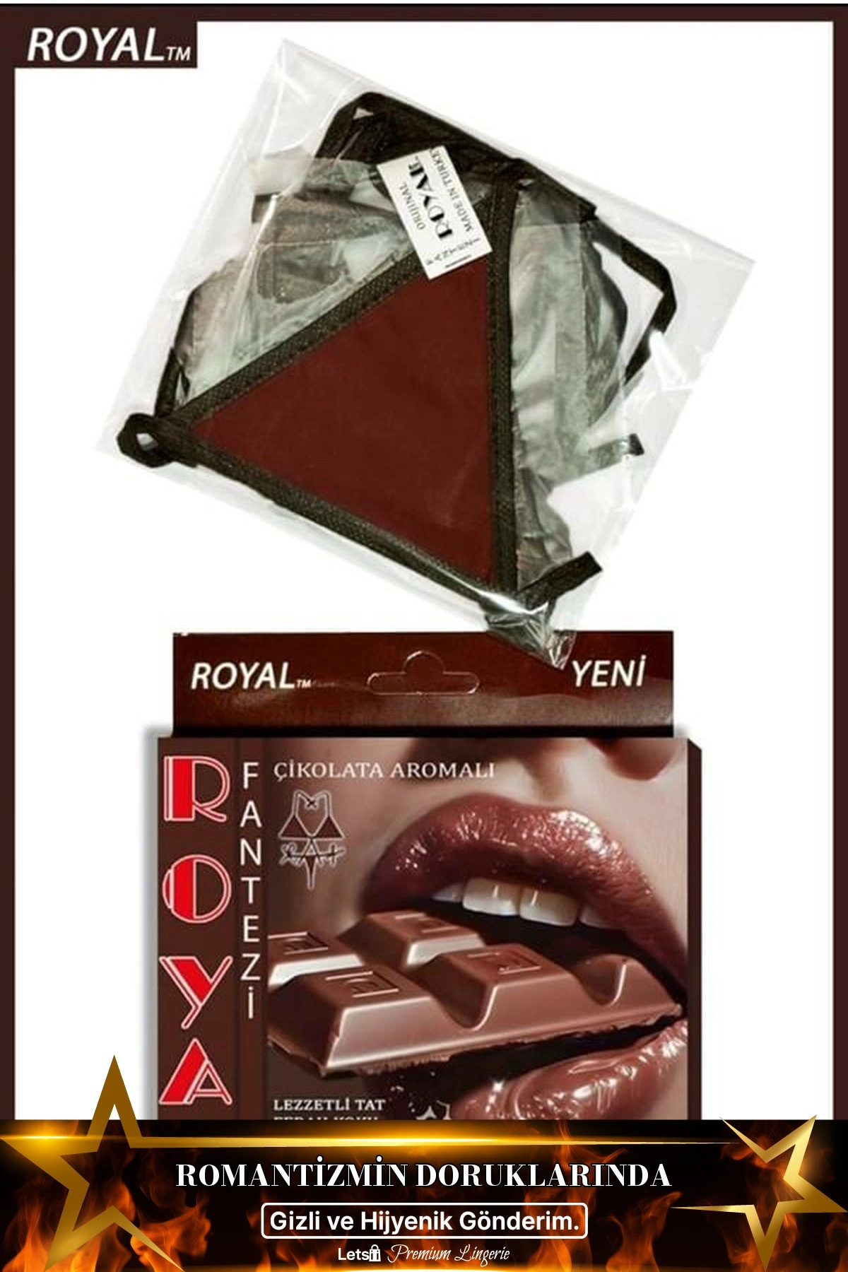 Yenilebilir Aromalı Fantezi İç Çamaşırı Takımı Çikolata Renk