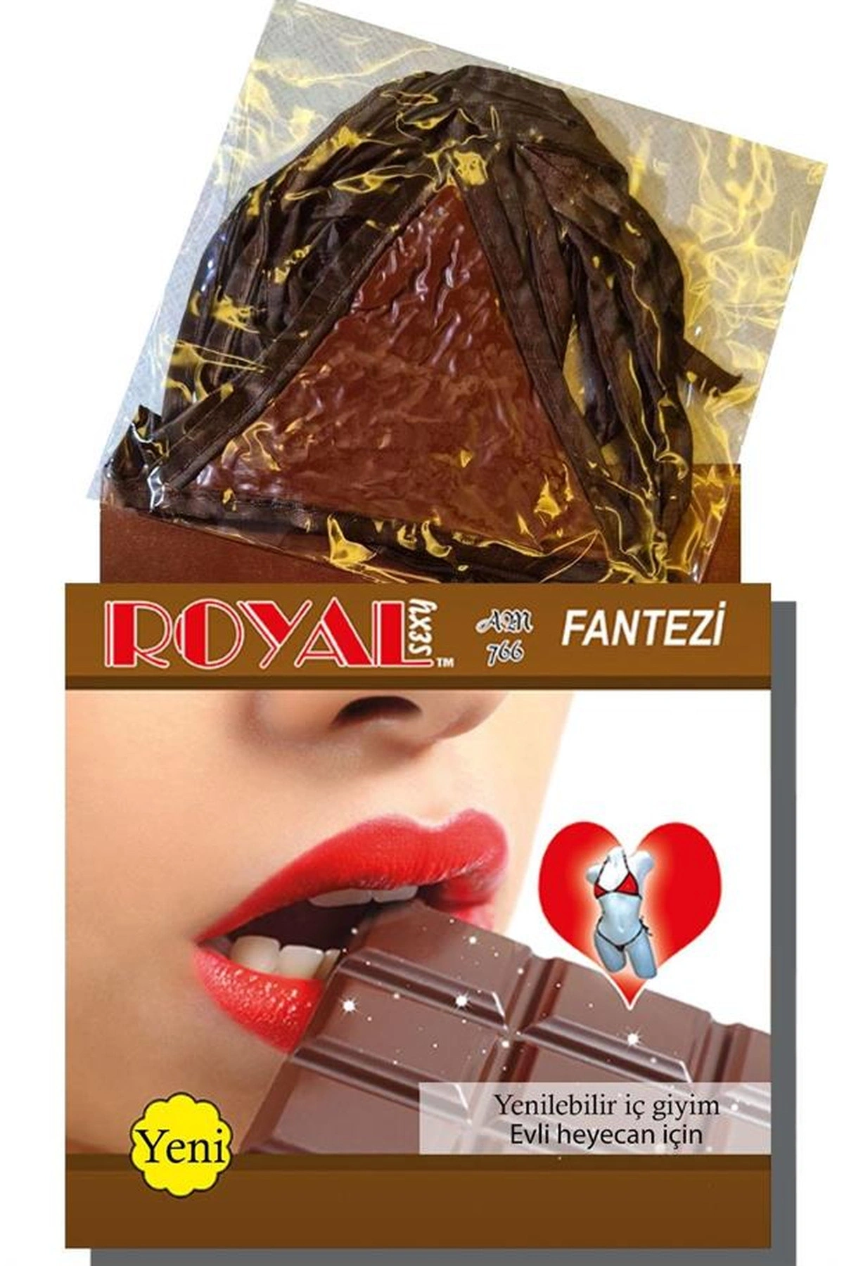 Yenilebilir Aromalı Fantezi İç Çamaşırı Takımı Çikolata Renk