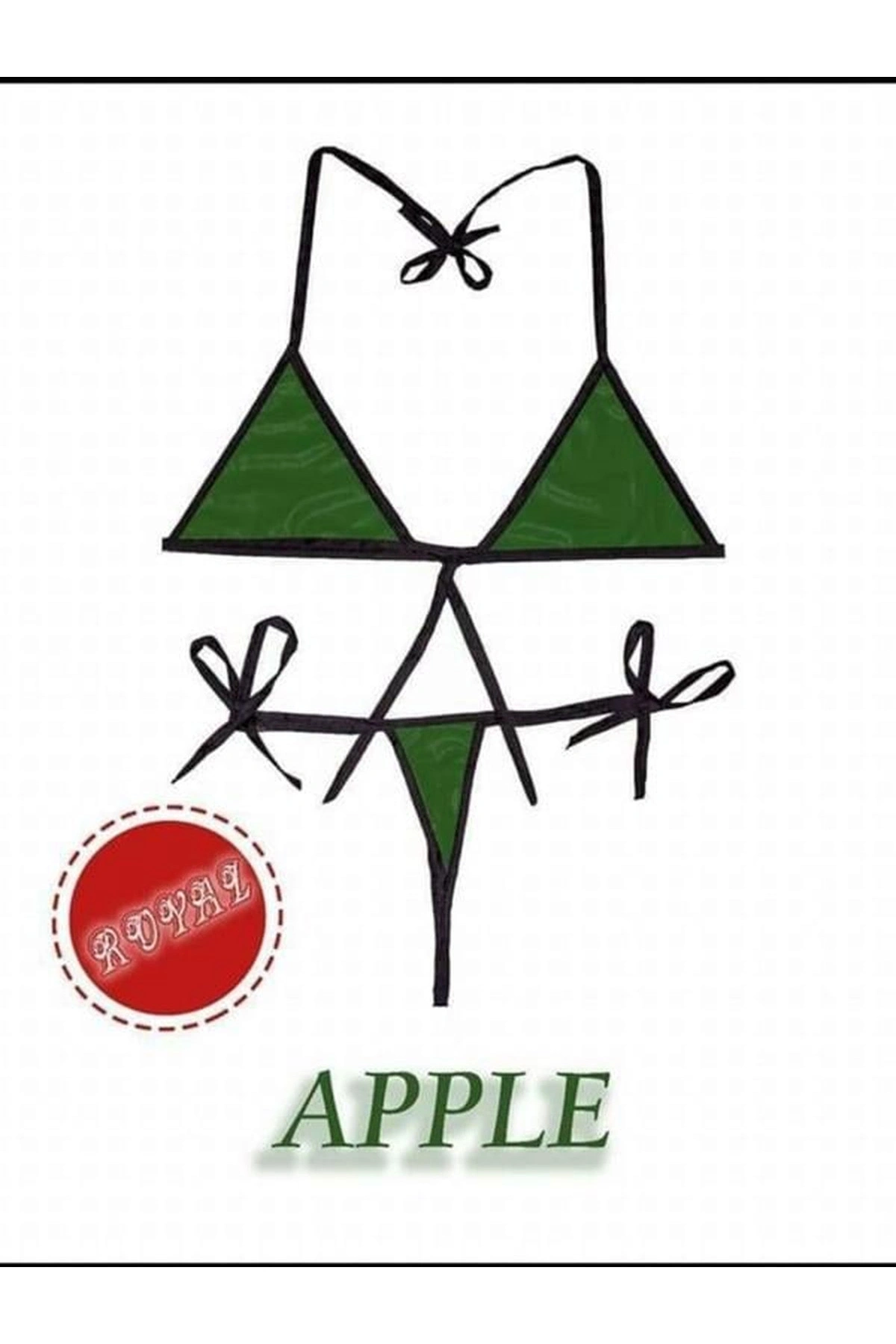 Yenilebilir Aromalı Fantezi İç Çamaşırı Takımı Elma Renk