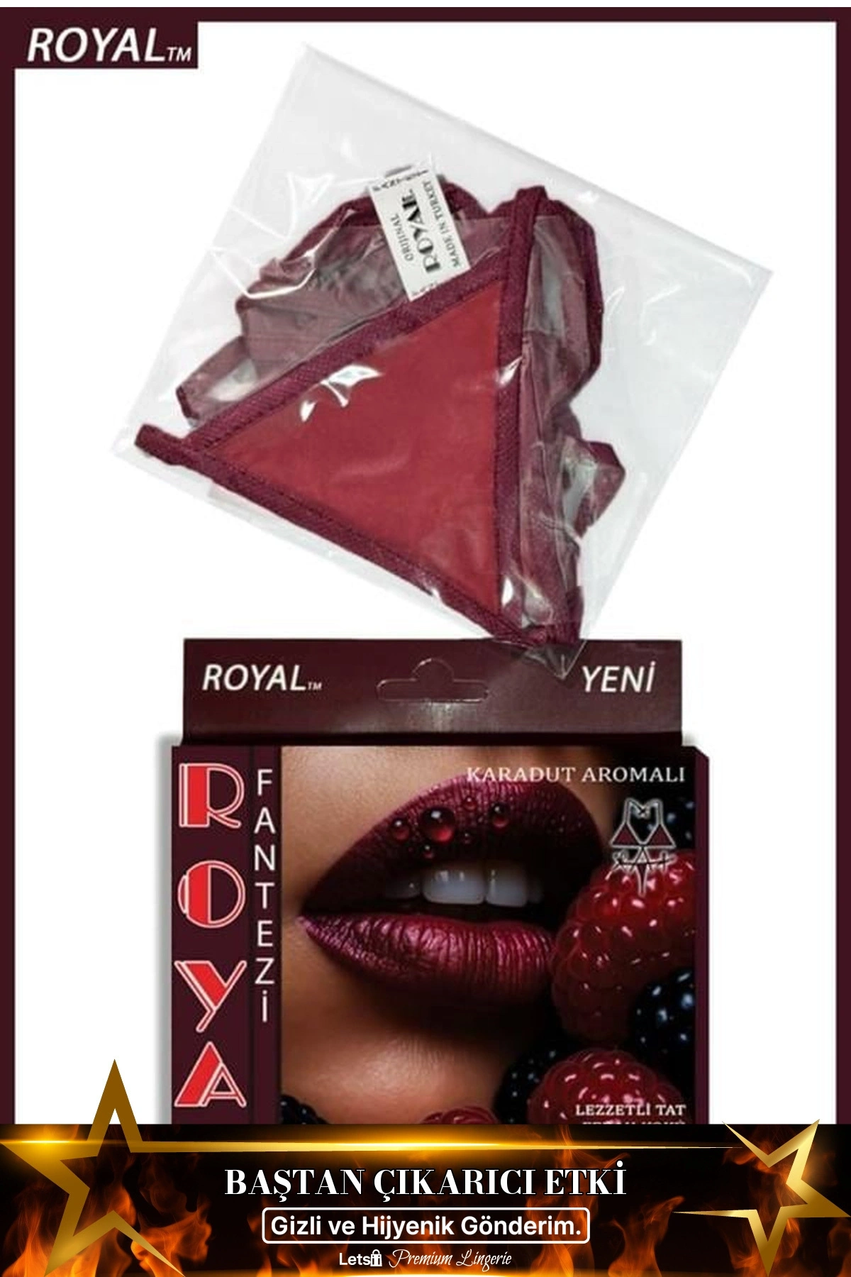 Yenilebilir Aromalı Fantezi İç Çamaşırı Takımı Karadut Renk