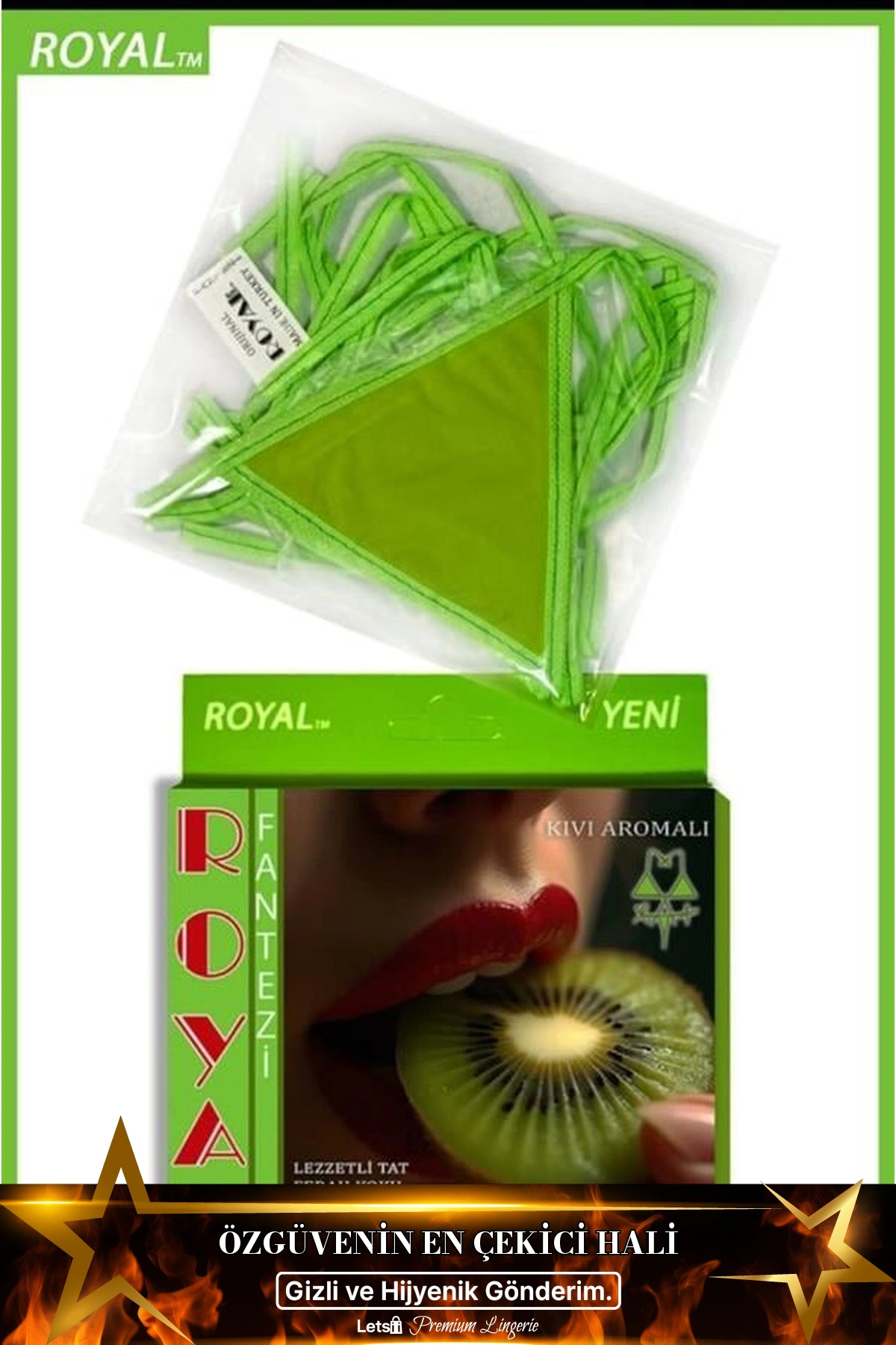 Yenilebilir Aromalı Fantezi İç Çamaşırı Takımı Kivi Renk