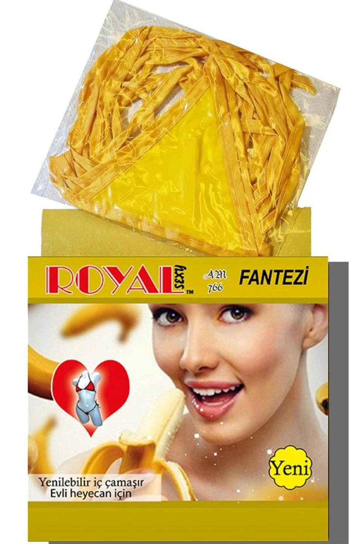 Yenilebilir Aromalı Fantezi İç Çamaşırı Takımı - Muz Aromalı