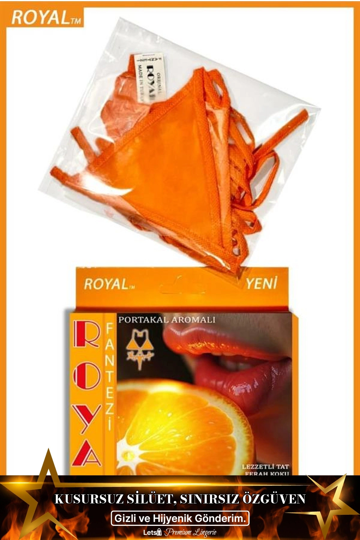 Yenilebilir Aromalı Fantezi İç Çamaşırı Takımı - Portakal Aromalı