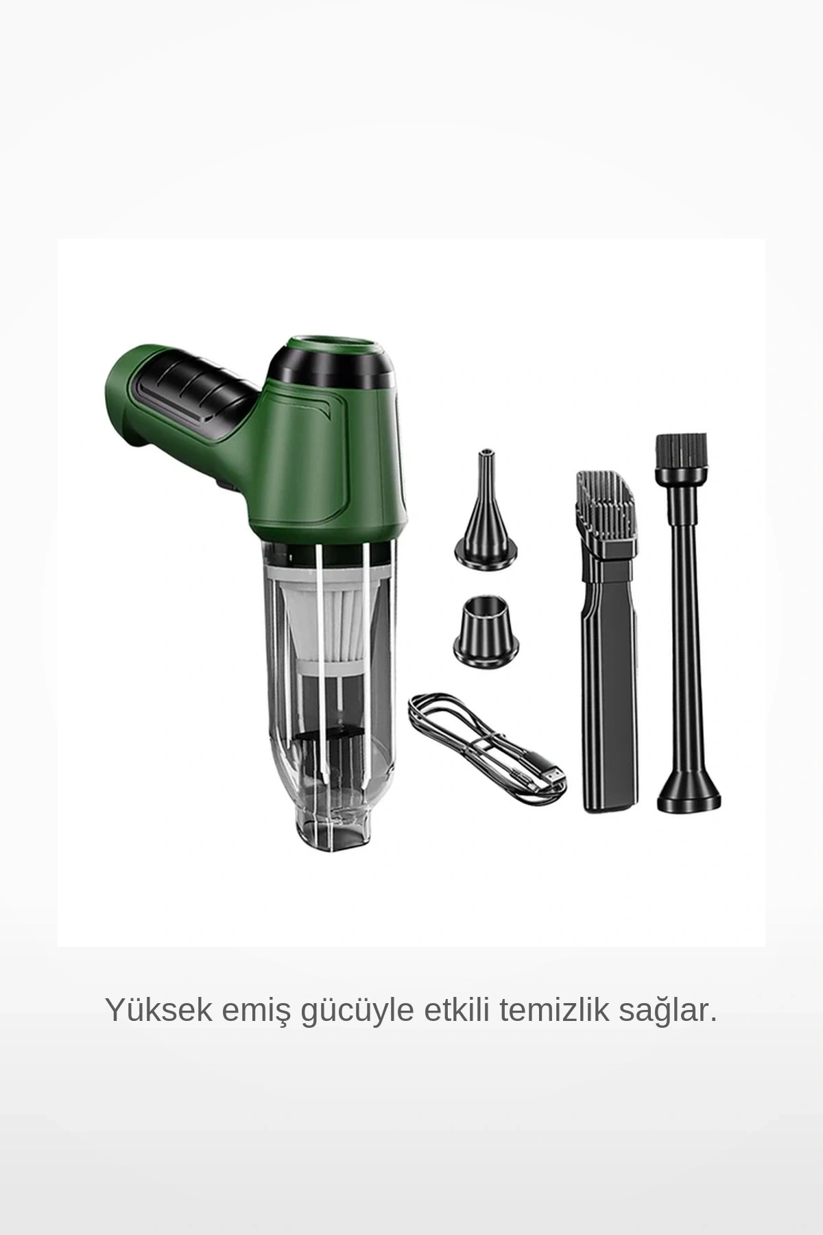 Yeşil Air Blower Kablosuz Araba Süpürgesi