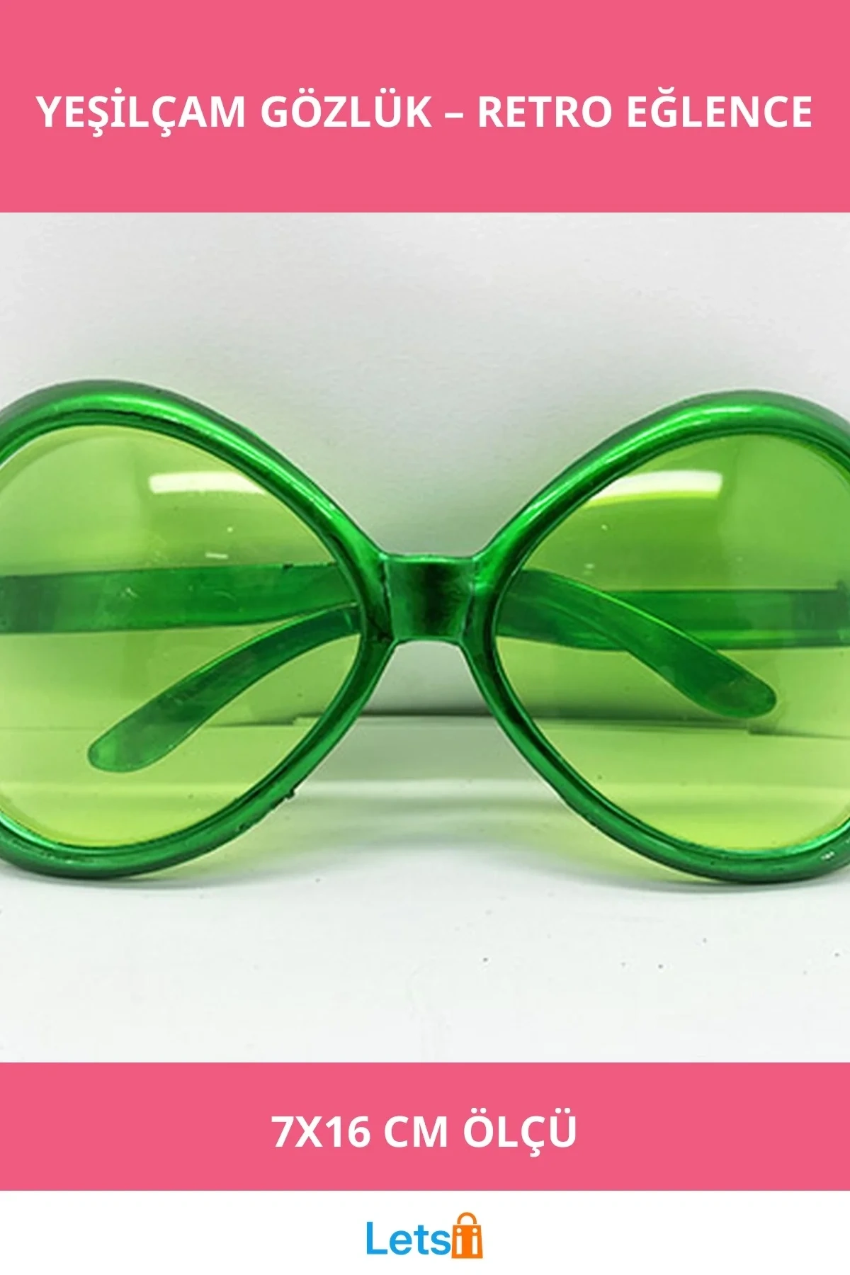 Yeşil Renk Yeşilçam Nostalji Parti Gözlüğü 7x16 cm