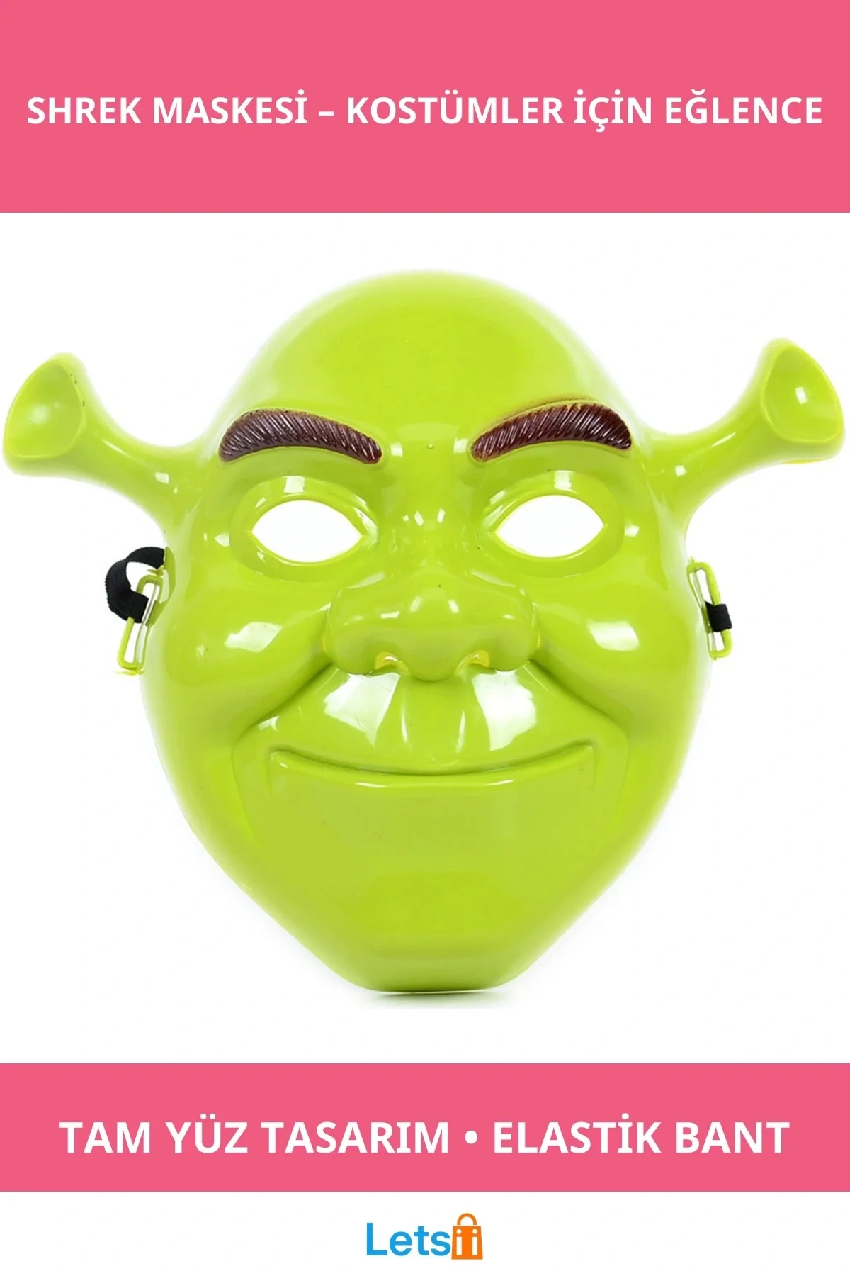 Yeşil Shrek Maskesi Tam Yüz Parti Cosplay Aksesuarı
