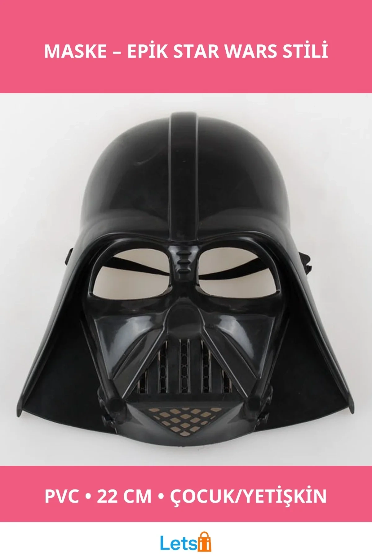Yıldız Savaşları Darth Vader Maskesi Siyah PVC 22 cm