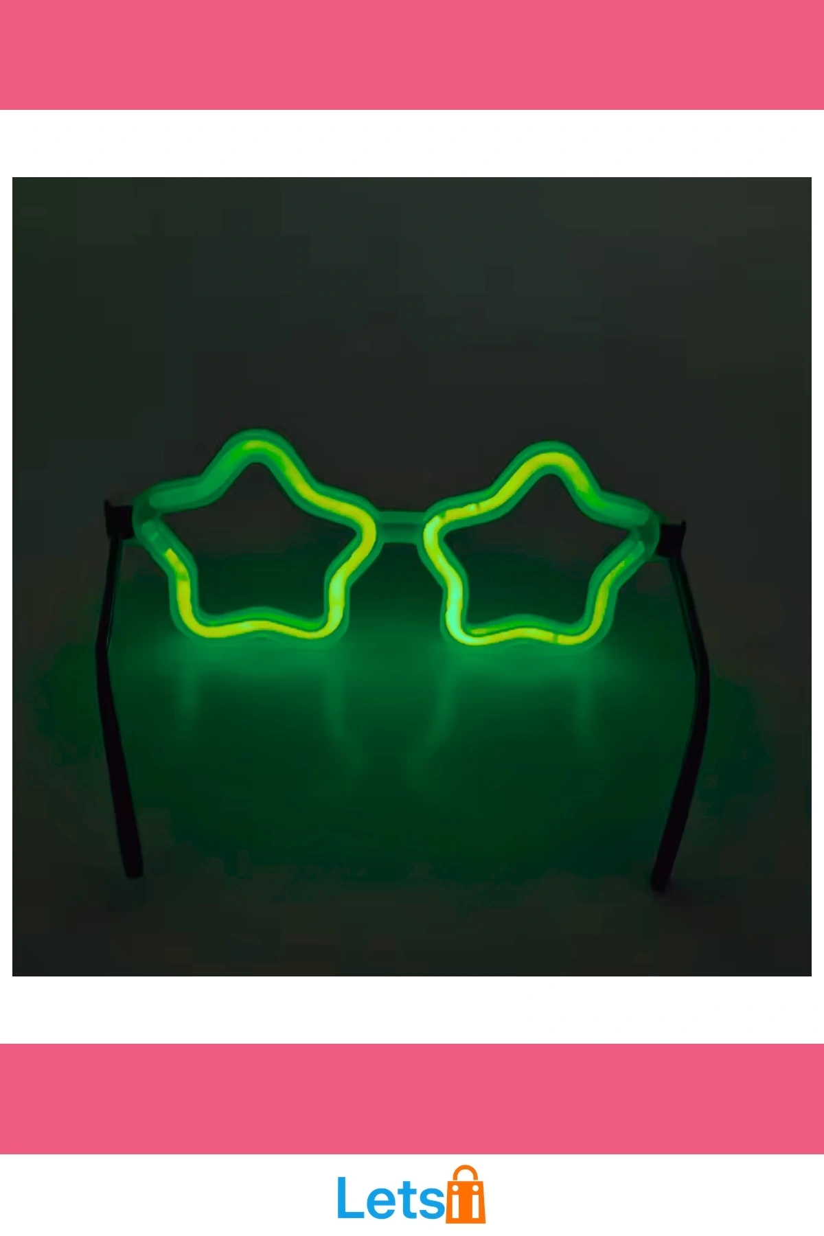 Yıldız Tasarımlı Neon Renkli Glow Gözlük 12 Adet