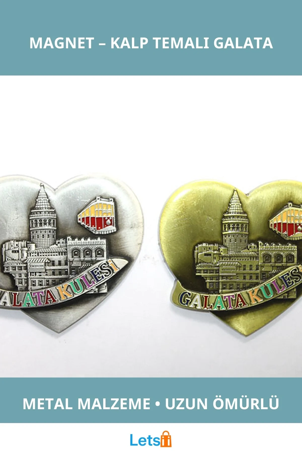 Yöresel Galata Kulesi Kalp Tasarım Magnet